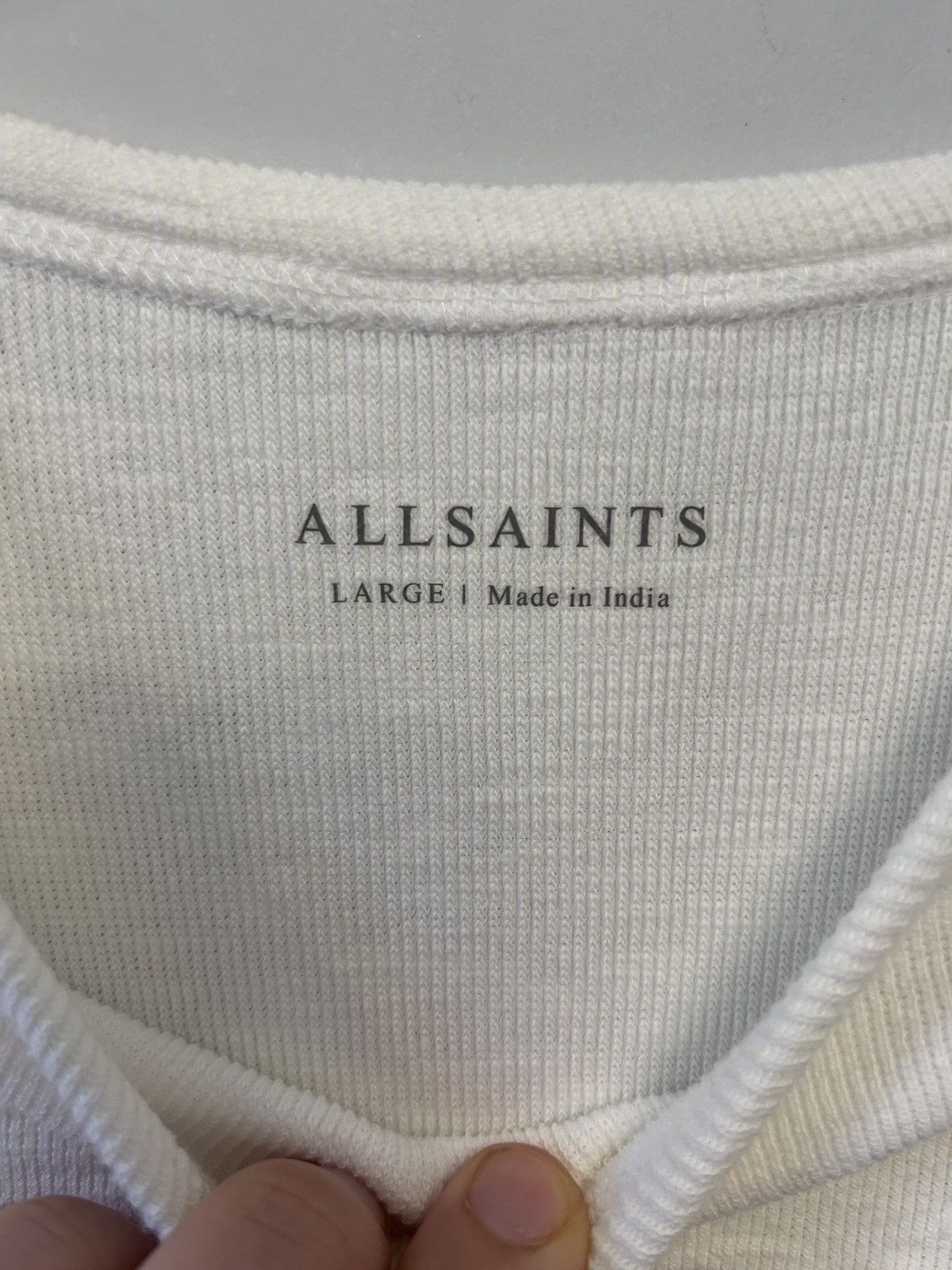 Allsaints AllSaints Mens Thick Knit T-Shirt Large Short Sleeves Size US L / EU 52-54 / 3 - 3 Thumbnail