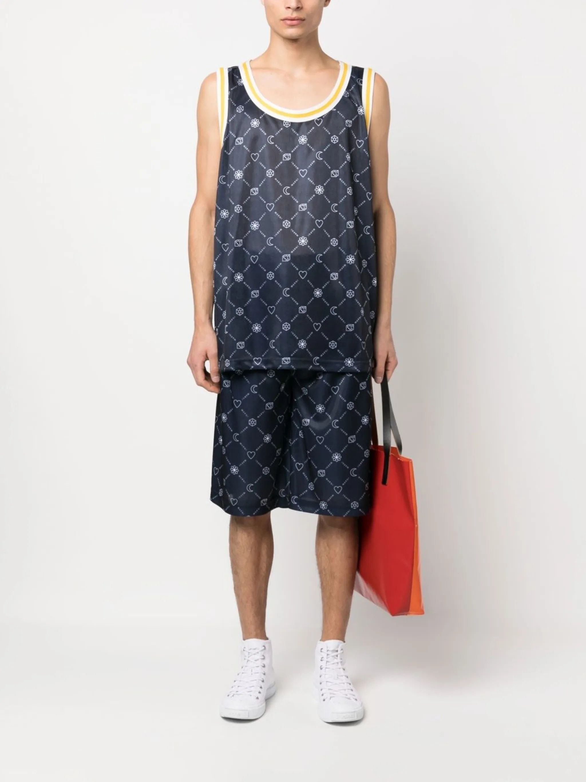 Marni o1y0225 Logo-Print Short in Midnight Blue/White Size US 30 / EU 46 - 5 Thumbnail