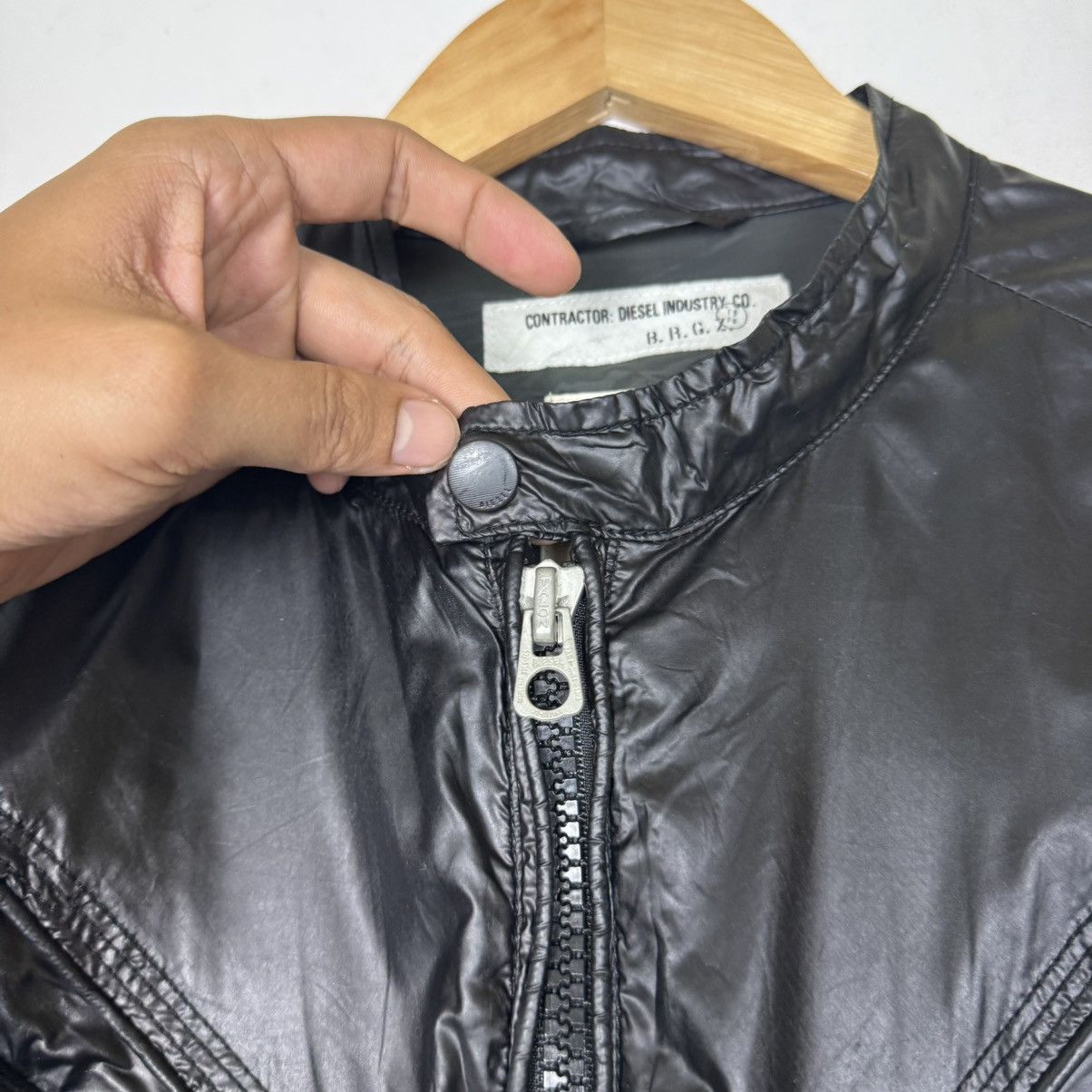Diesel Diesel Leather Nylon Jacket DMB-W: RR55 Size US M / EU 48-50 / 2 - 15 Thumbnail
