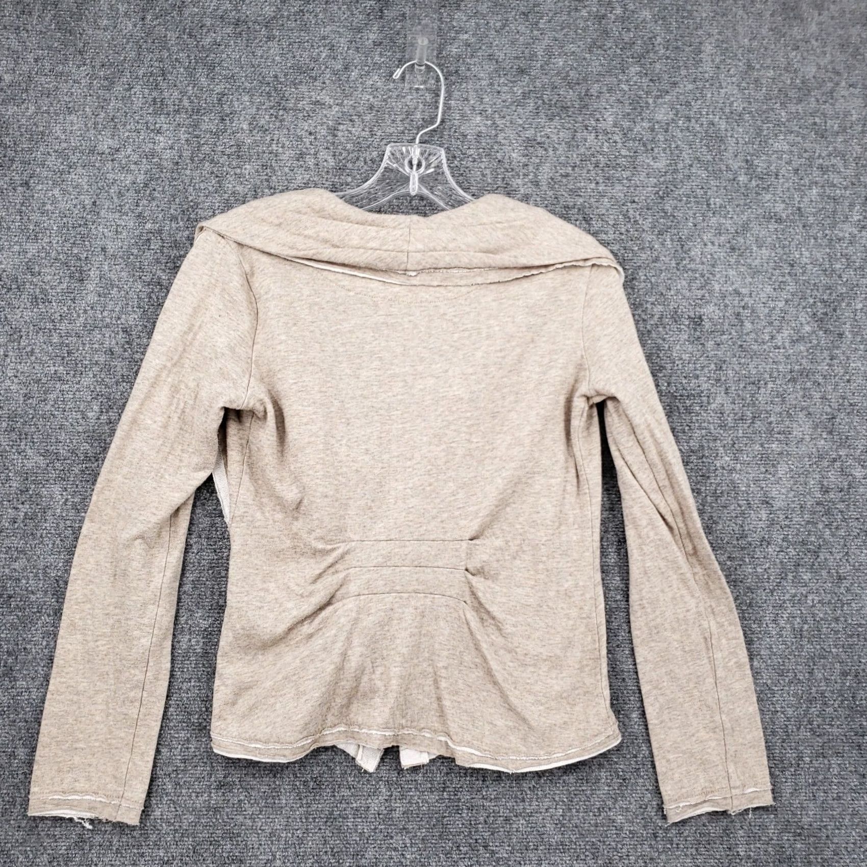 Vintage Mystree Top Womens S Small Beige Drape Collar Long Sleeve Lagenlook Zip Heather Size S / US 4 / IT 40 - 2 Thumbnail