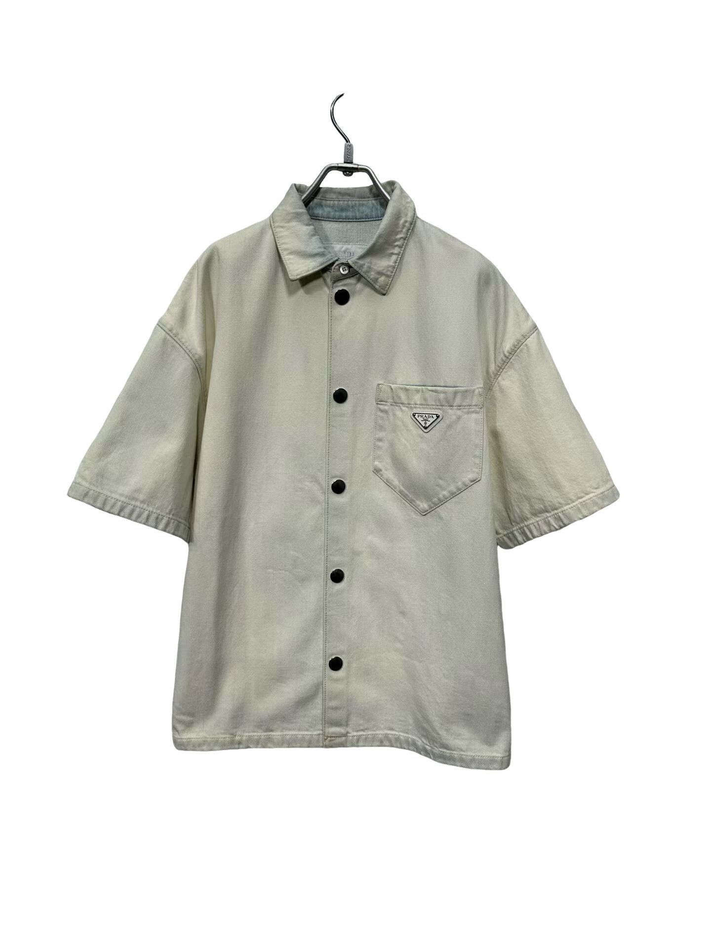 Prada Prada Triangle Logo Denim Short Sleeve Shirt M Size US M / EU 48-50 / 2 - 1 Thumbnail