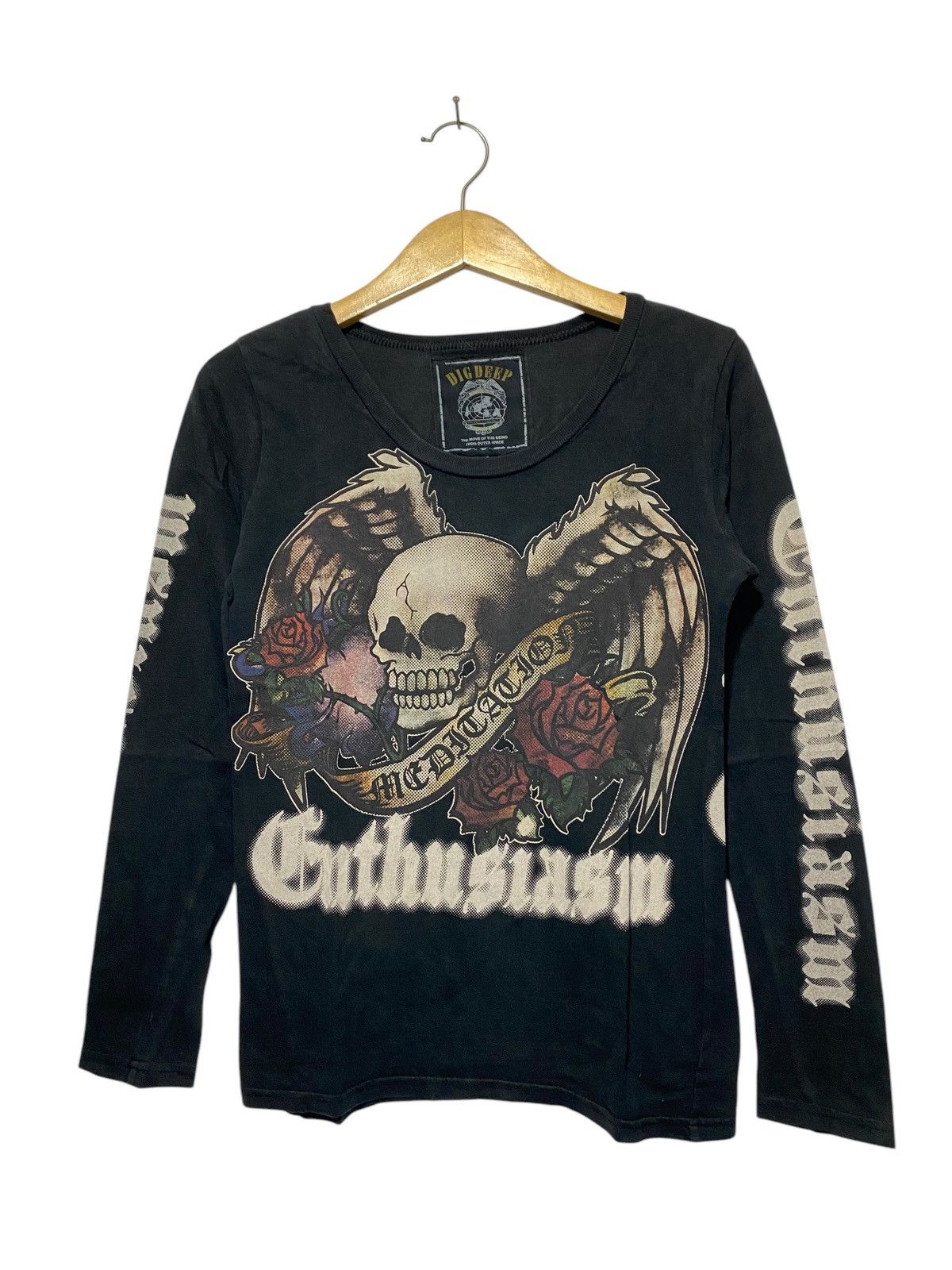 14th Addiction × Beauty Beast × KMRii Vintage Rare DigDeep Wing Skull longsleeve Size US S / EU 44-46 / 1 - 3 Thumbnail