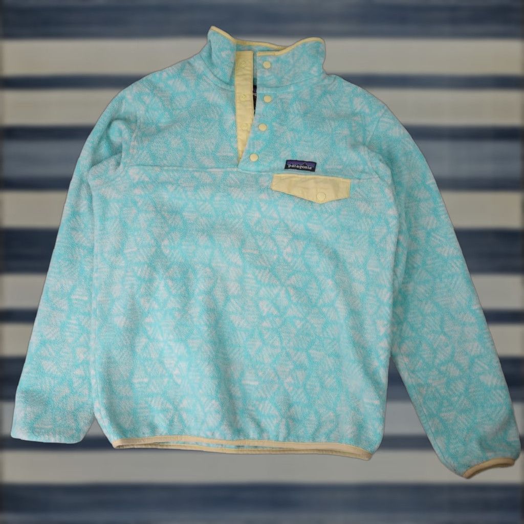 Patagonia VINTAGE Patagonia Synchilla Snow Flake Print Fleece Sweatshirt Blue Womens XS Pullover Sweatshirt Womens XS Blues? Size XS / US 0-2 / IT 36-38 - 1 Thumbnail