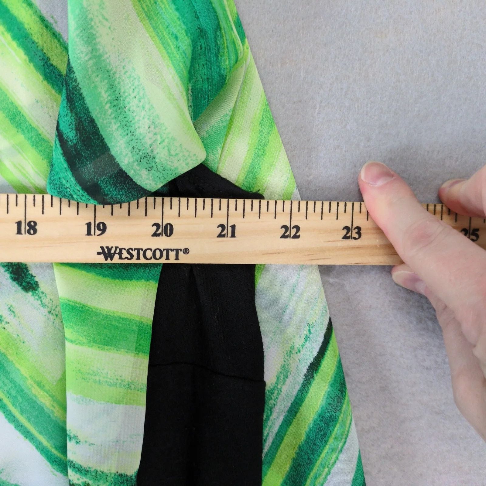 Other IN Studio Green Black Sheer Poncho Overlay Blouse Women's 1X Size XL / US 12-14 / IT 48-50 - 7 Thumbnail