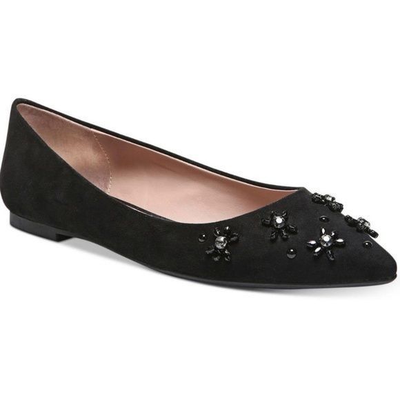 Sam Edelman Circus By Sam Edelman Black Velvet Flats With Rhinestone & S Size US 7.5 / IT 37.5 - 3 Thumbnail