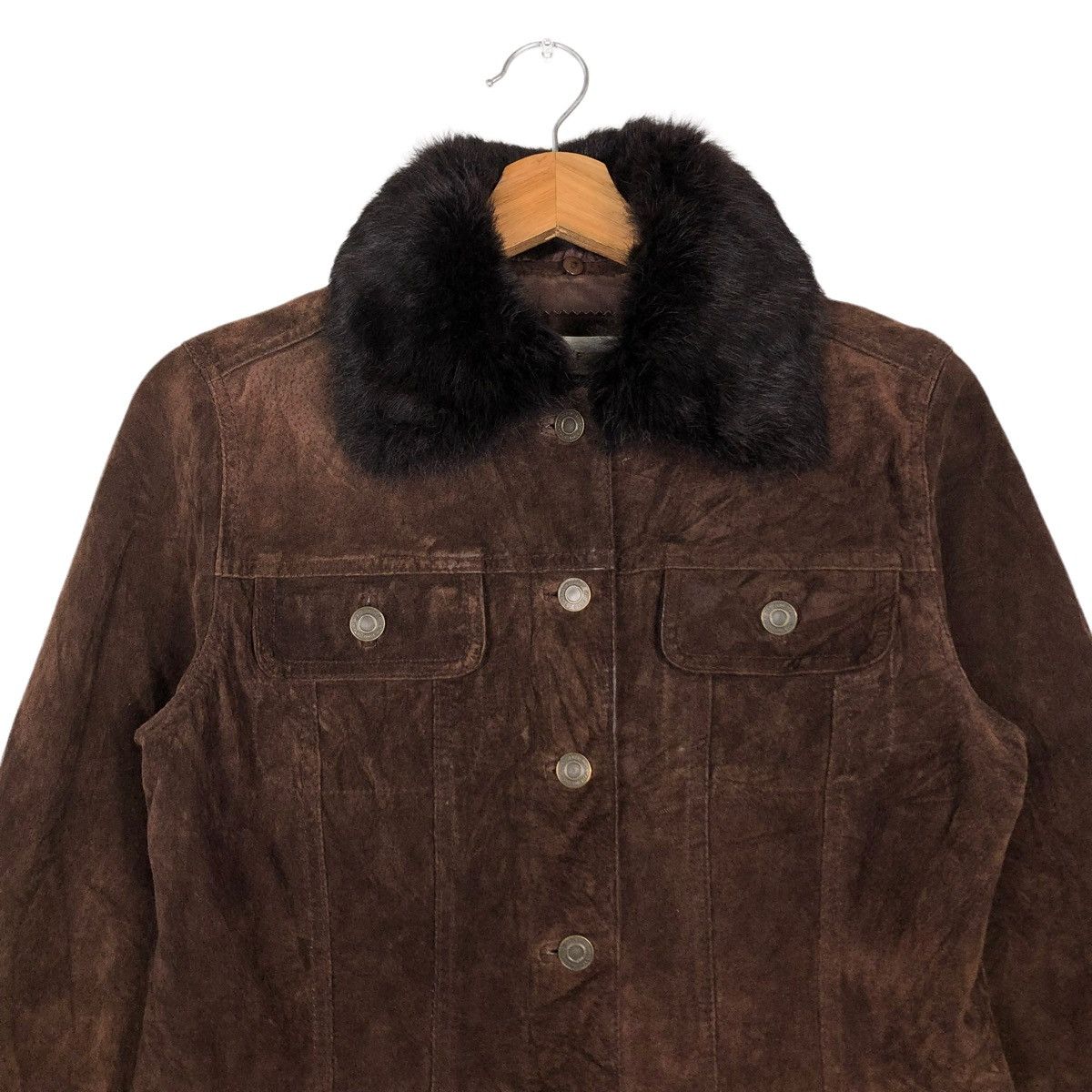 Japanese Brand VINTAGE CROPPED BIKER JACKET STYLE ME JAPAN MINK FUR COLLAR Size M / US 6-8 / IT 42-44 - 3 Thumbnail