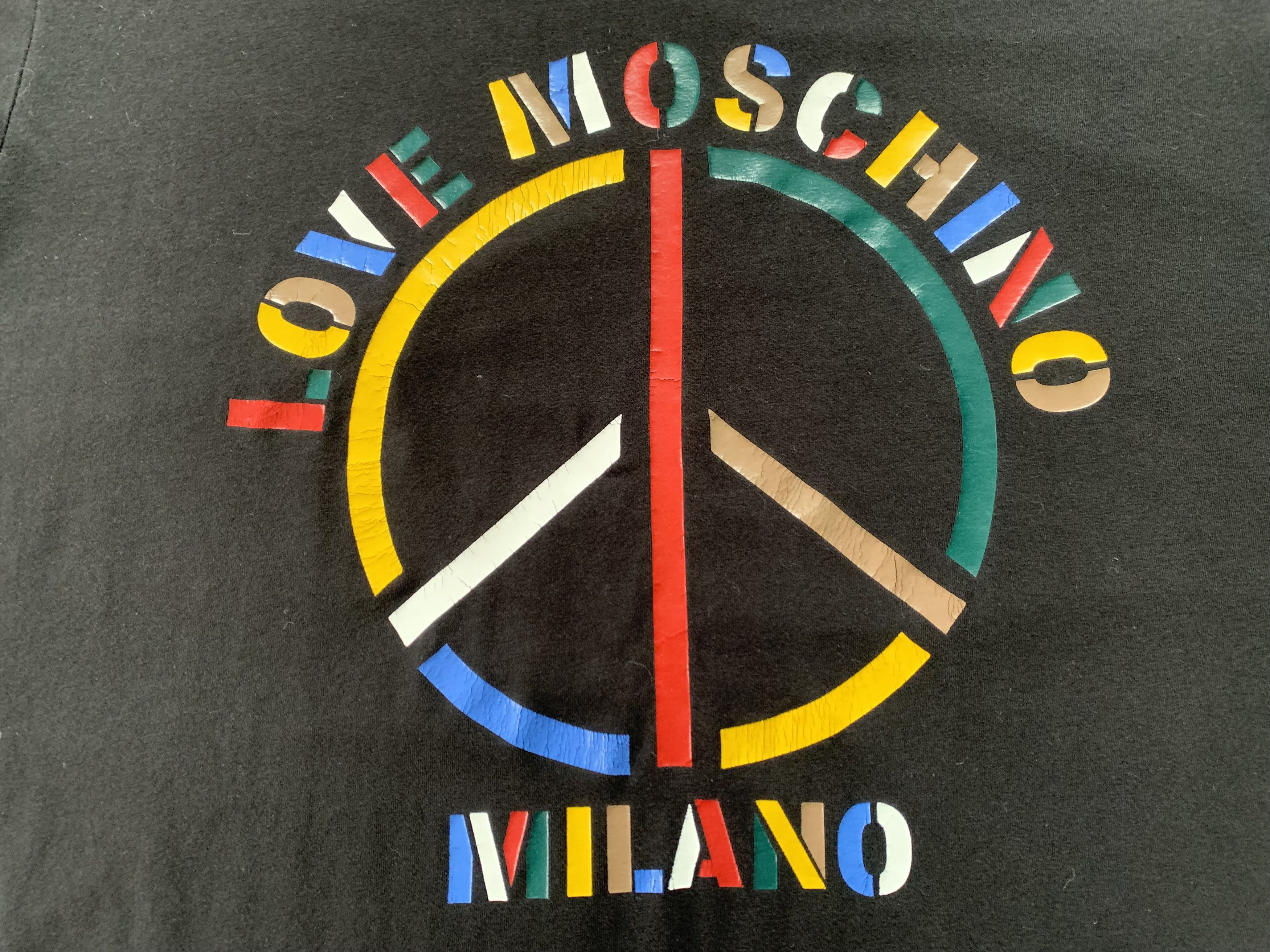 Moschino Vintage Love Moschino Black Cotton Printed T-Shirt Size US L / EU 52-54 / 3 - 5 Thumbnail