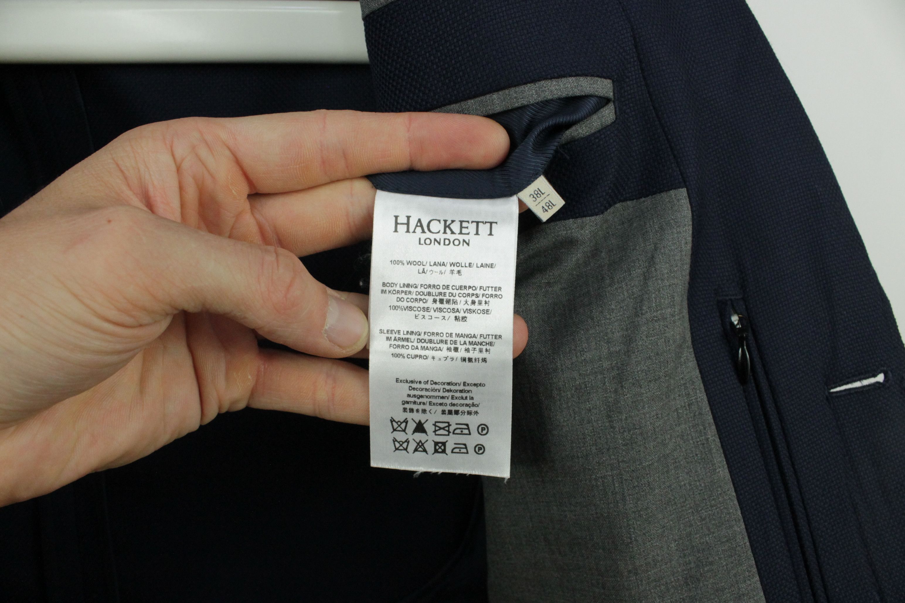 Hackett Hackett Mayfair Journey Hopsack Slim Fit Wool Blazer Jacket Size US M / EU 48-50 / 2 - 11 Thumbnail