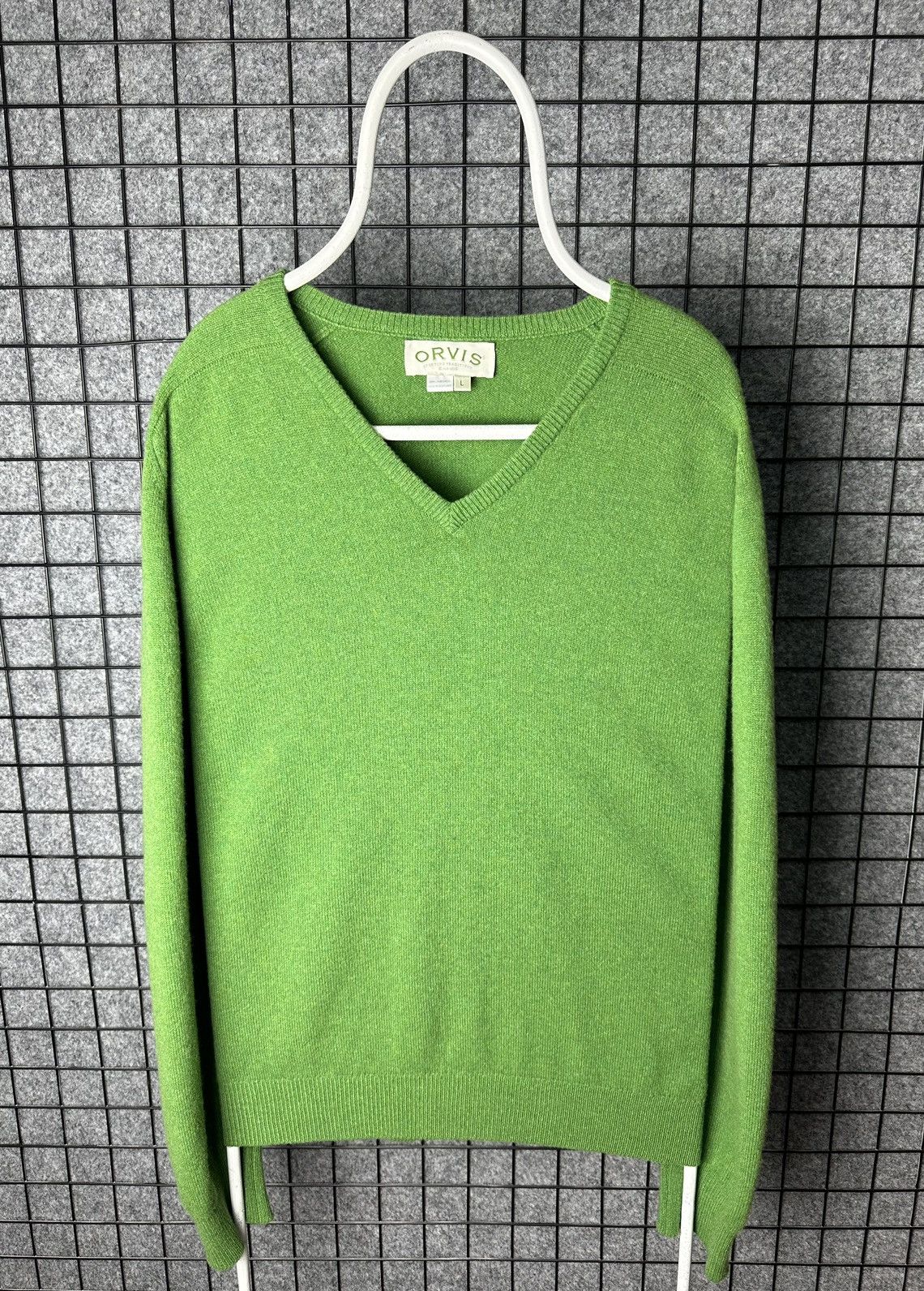 Orvis × Vintage Orvis Streetwear Woollen V Neck Knitted Sweater Size L Size US L / EU 52-54 / 3 - 1 Thumbnail