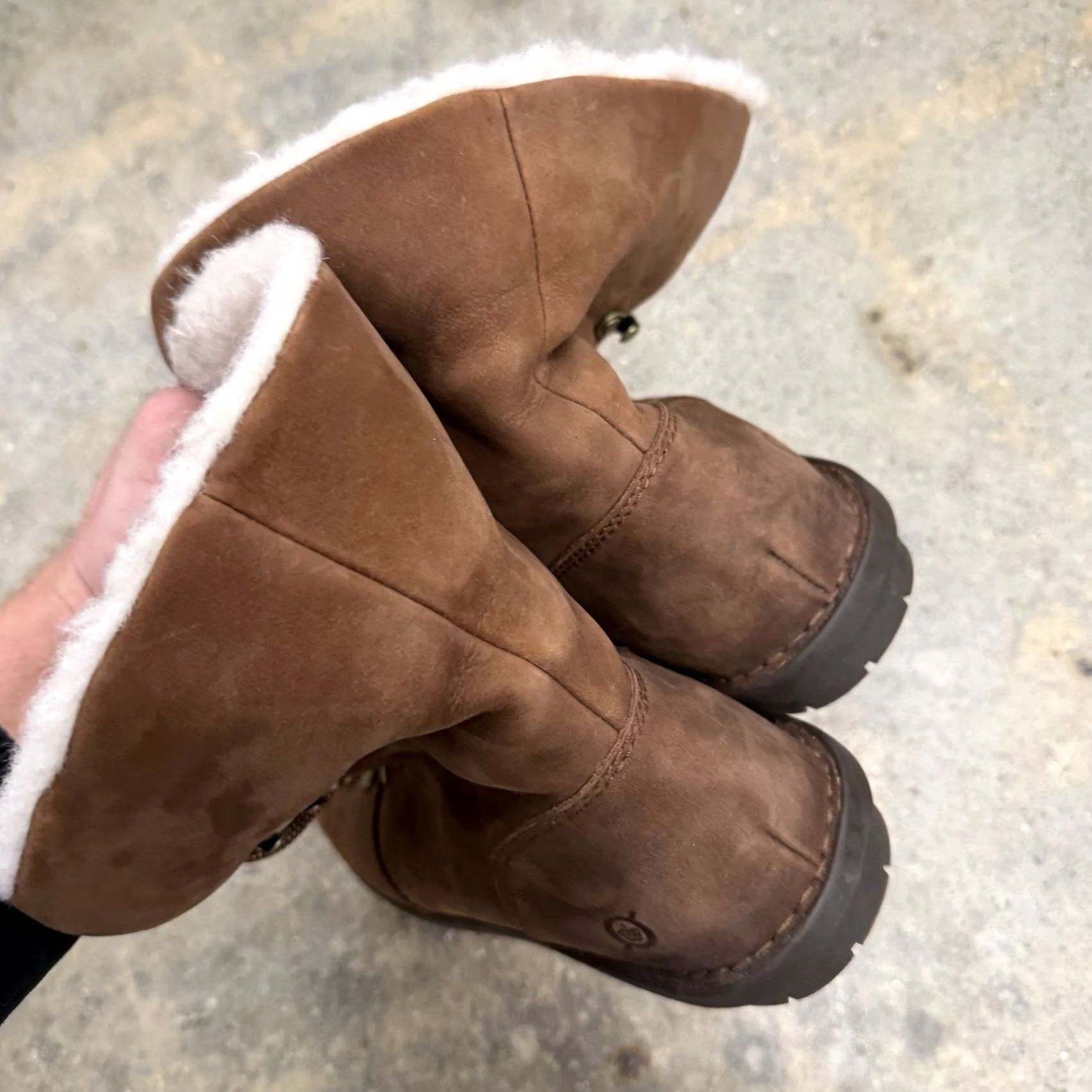 Born Born Blaine Shearling Ankle Boots Brown Leather Womens Size 8 M Shoes Size US 6 / IT 36 - 7 Thumbnail