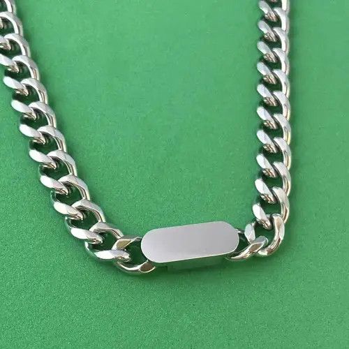Designer × Jewelry Titanium Steel Link Chain Necklace for Men Women Size ONE SIZE - 2 Thumbnail