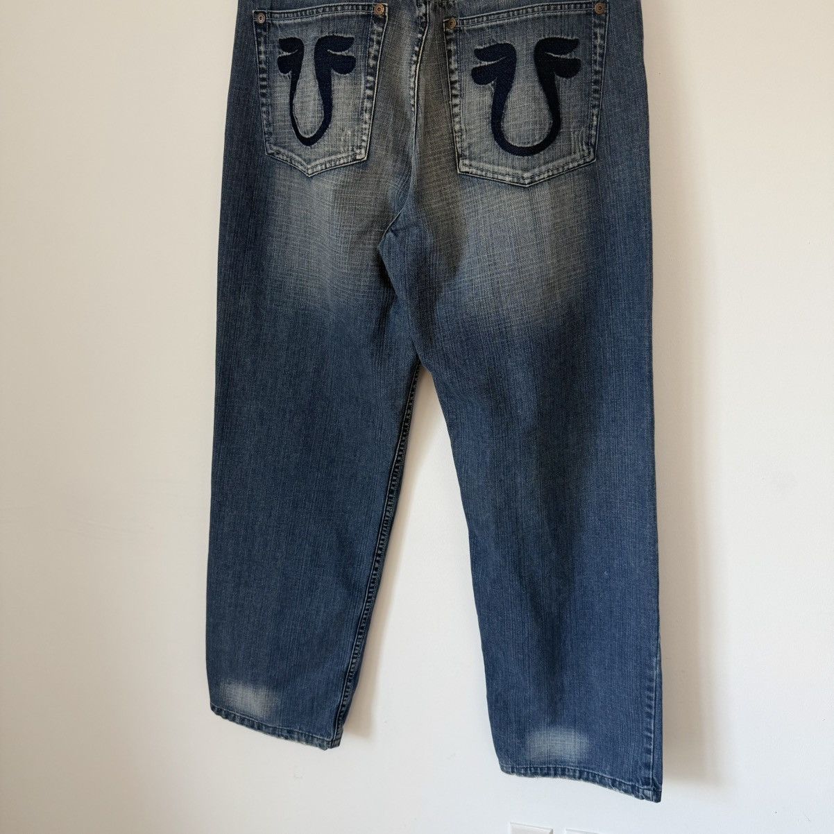 Vintage Vtg 2000s Muka Faded Distressed Baggy Jeans Skater Y2K Size US 38 / EU 54 - 4 Thumbnail