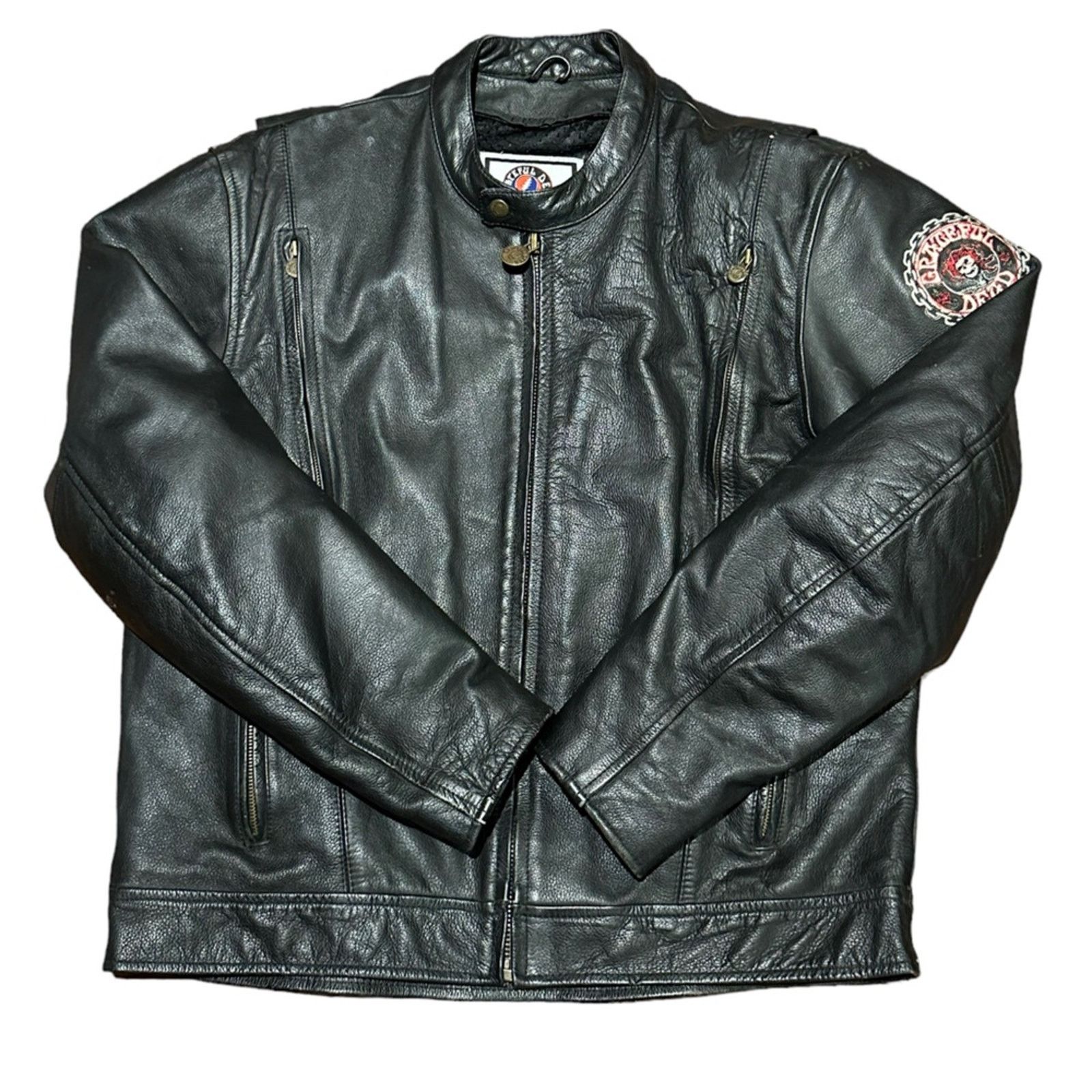 Grateful Dead Grateful Dead 2012 Black Leather Biker Jacket Mens 44 Size US S / EU 44-46 / 1 - 2 Thumbnail