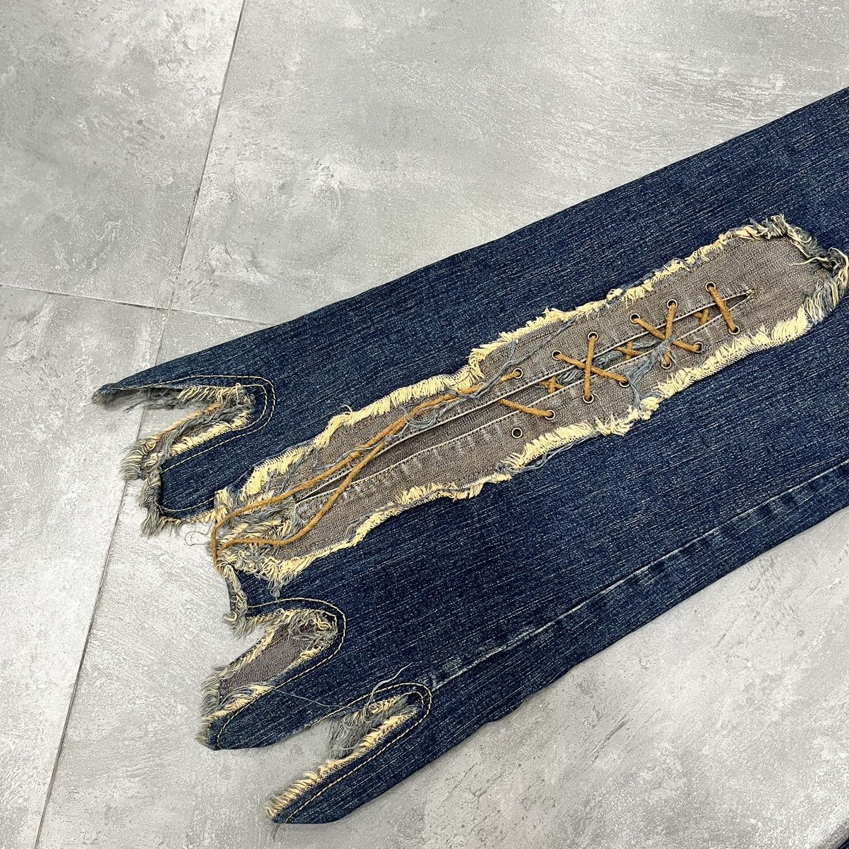 Japanese Brand Japanese Brand Laced Up Flared Pants Size US 35 - 7 Thumbnail