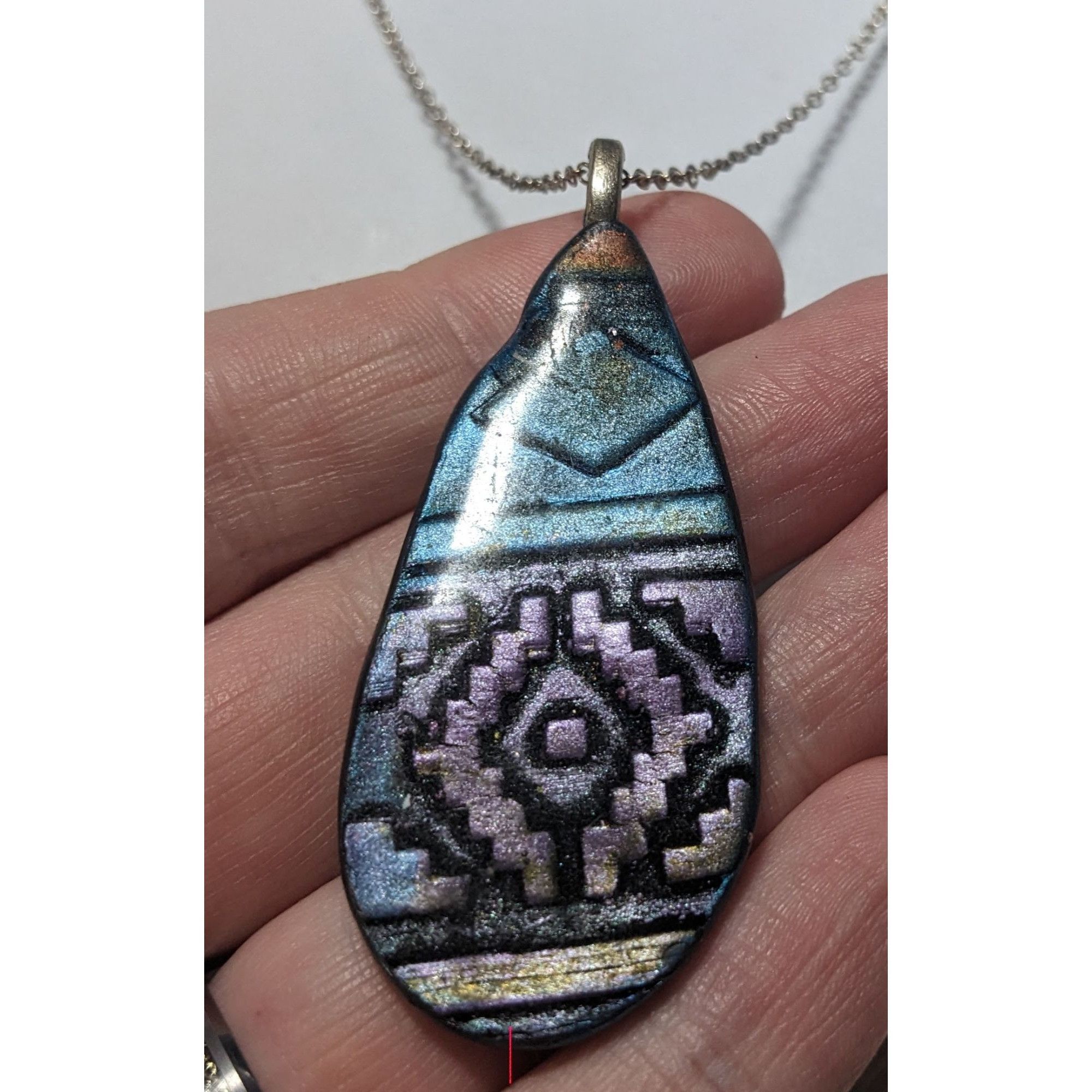 Other Handmade Southwestern Style Metallic Teardrop Necklace Size ONE SIZE - 8 Thumbnail