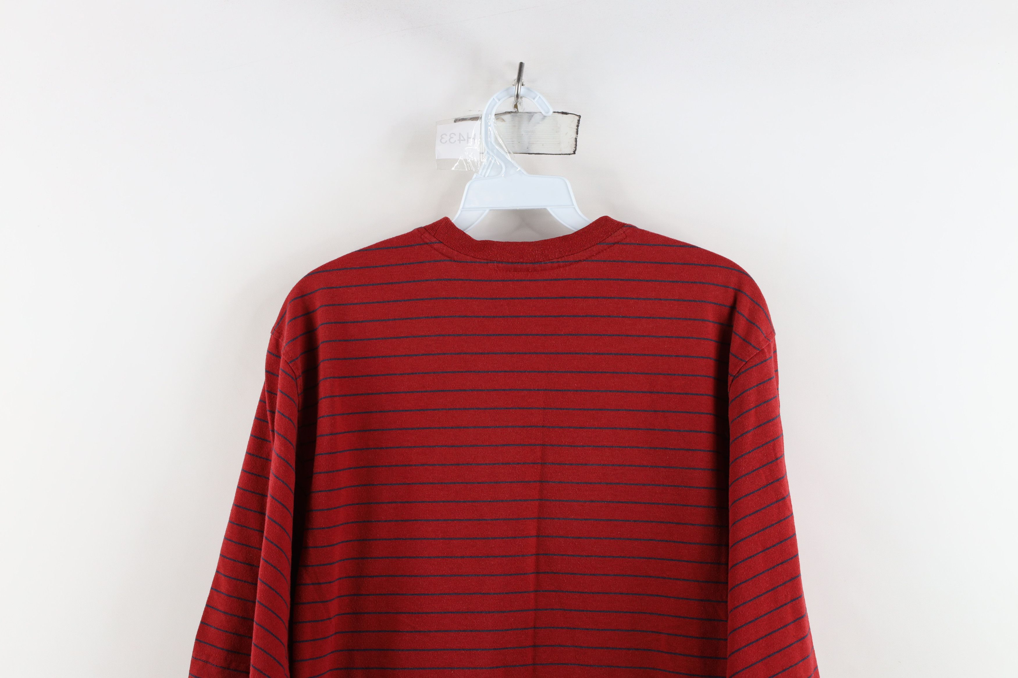 Vintage Vintage 90s Streetwear Striped Short Sleeve T-Shirt Red Size US M / EU 48-50 / 2 - 12 Thumbnail