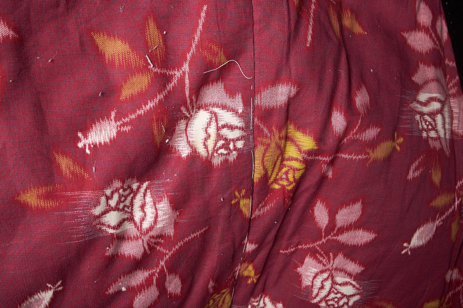 Vintage 1960s Japanese Winter Kimono Jacket Velvet Trim Size ONE SIZE - 2 Thumbnail