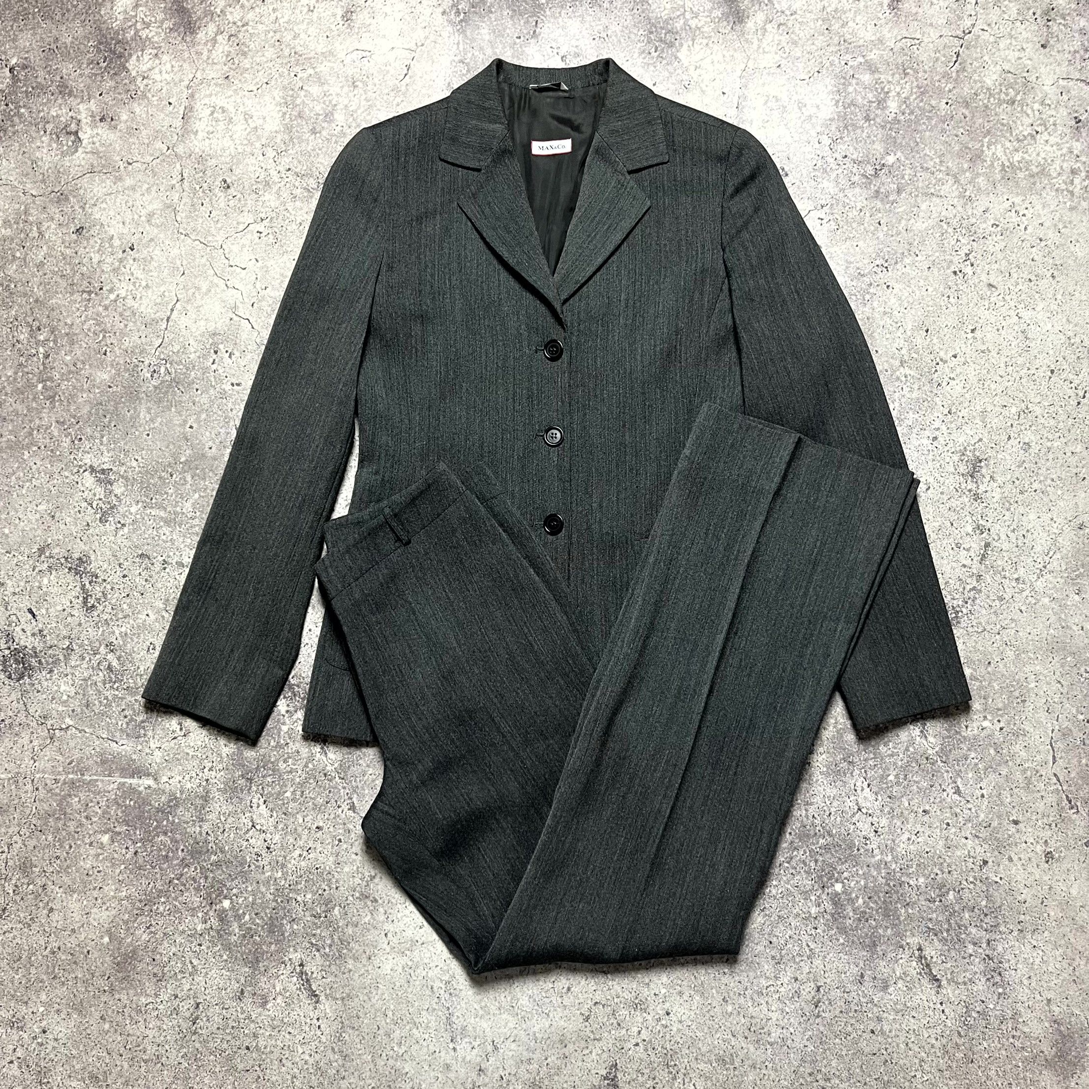 MAX&Co. Max Mara Gray Suit Blazer Pants Wool Blend IT38 US6 Size XS / US 0-2 / IT 36-38 - 7 Thumbnail