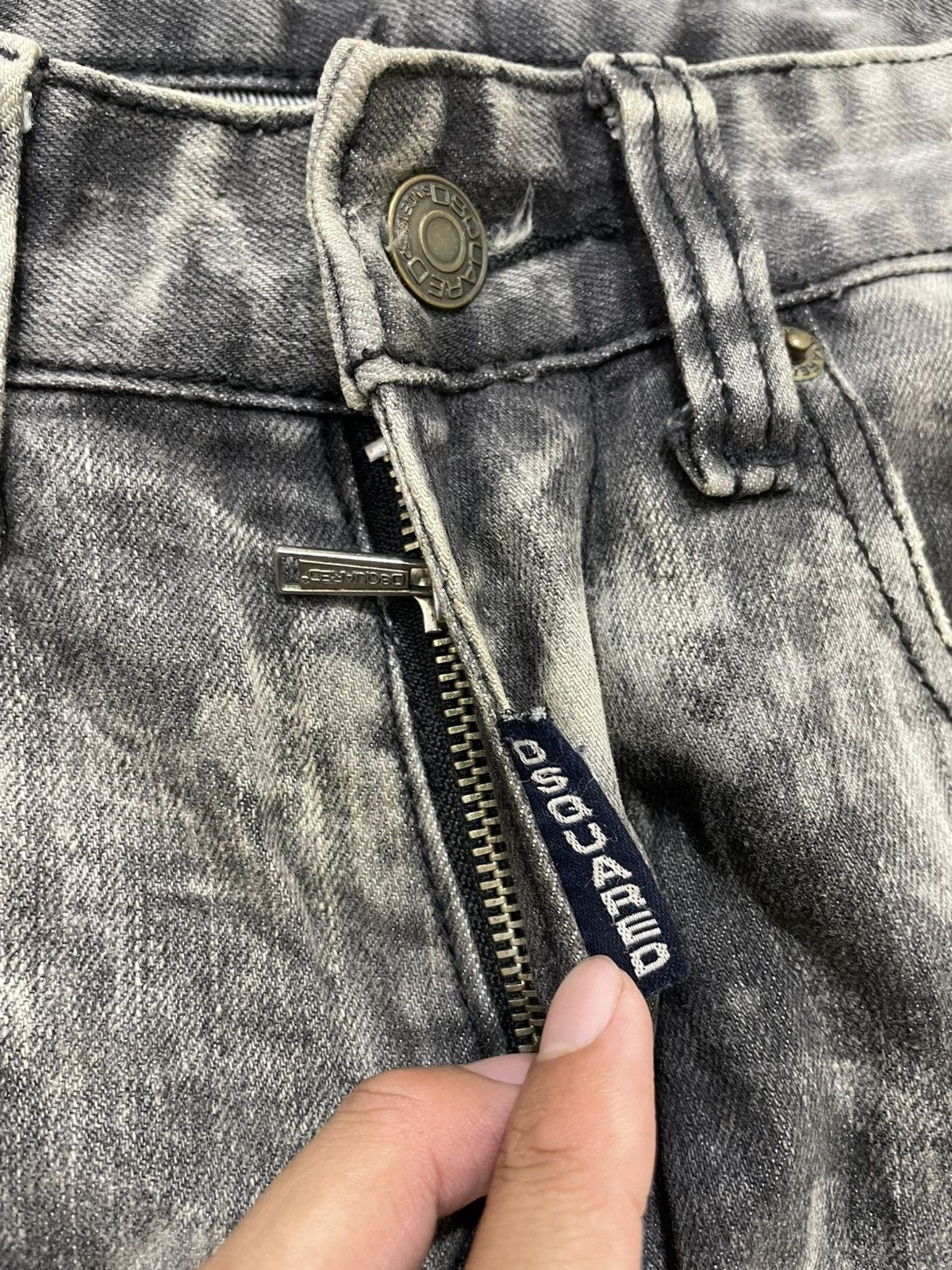 Japanese Brand 2000s Dsquared Acid Wash Grey Tornado Ifsix LGB Maison Japan Size US 31 - 6 Thumbnail