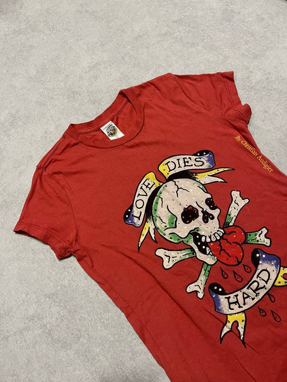 Ed Hardy Vintage Ed Hardy Women`s Red Logo Print T Shirt Size S Size S / US 4 / IT 40 - 3 Thumbnail