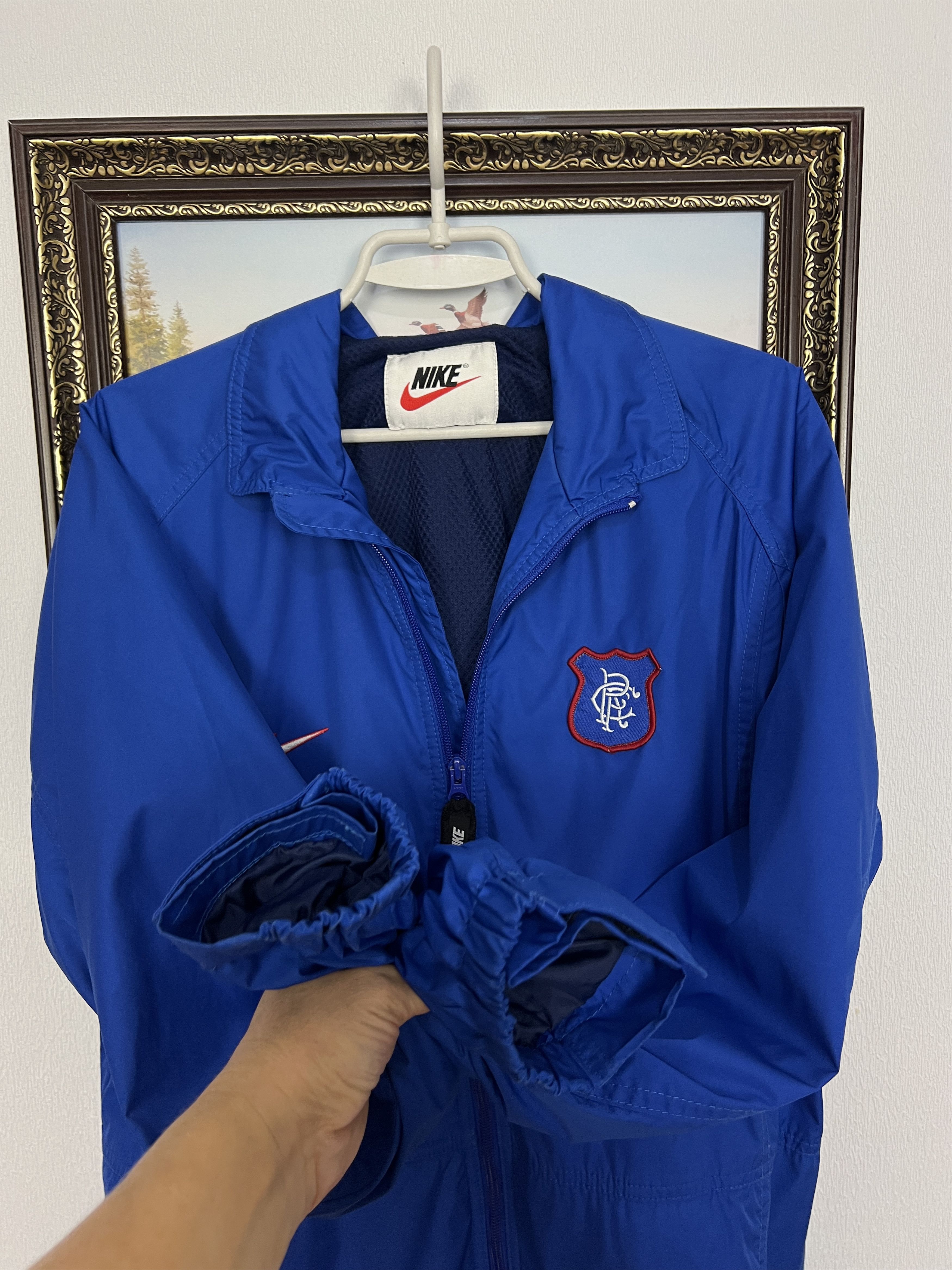 Nike Vintage Nike Glasgow Rangers Blue Jacket Football Track Top Size US L / EU 52-54 / 3 - 5 Thumbnail