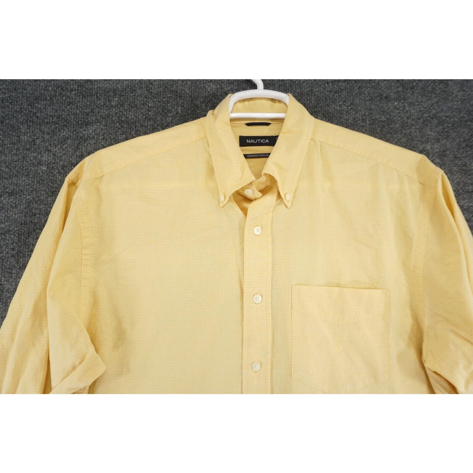 90'S NAUTICA Long Sleeve Button Down Corduroy Shirt Men's XL Vintage cotton navy blue type Vintage Second Hand