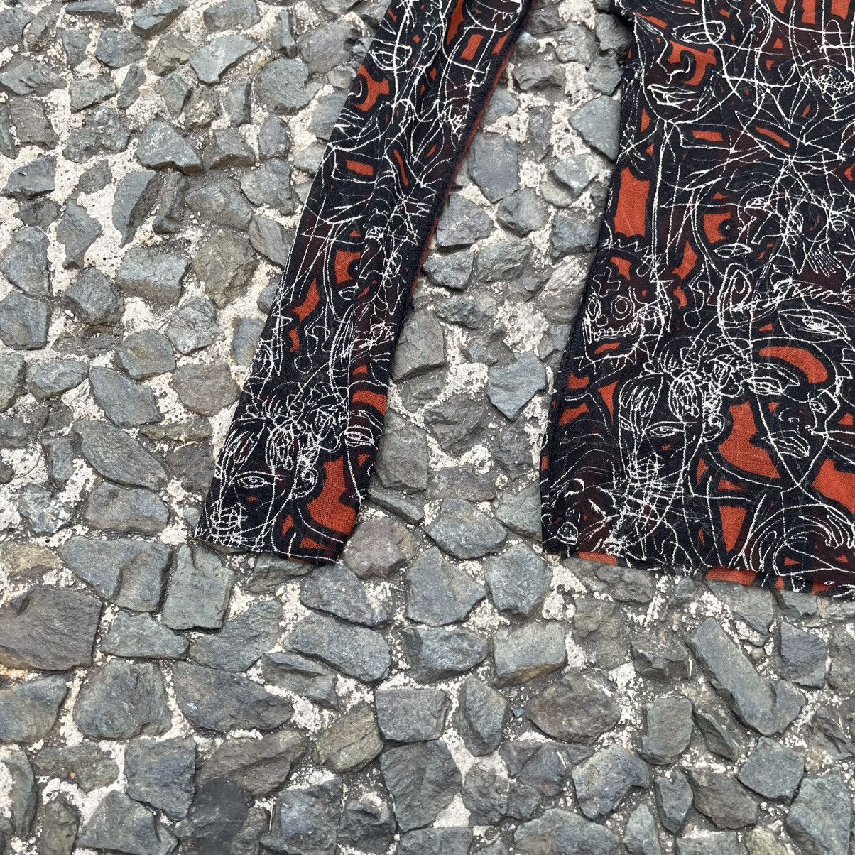 Jean Paul Gaultier JEAN PAUL GAULTIER SKETCHBOOK FACES MESH LONGSLEEVE SHIRT Size M / US 6-8 / IT 42-44 - 3 Thumbnail