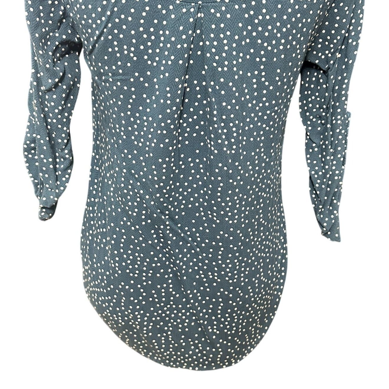 Other Pale Sky Blouse Polka Dot Split Neck Blue/White Women's PS Size S / US 4 / IT 40 - 6 Thumbnail