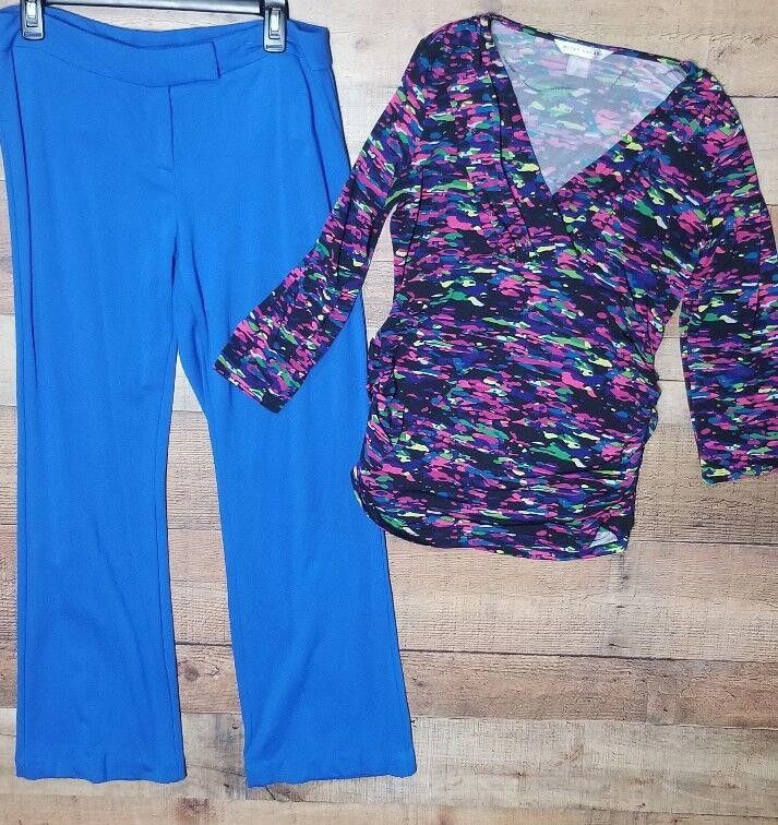 Designer Peter nygard outfit size Medium Shirt 10 pants Blue Size ONE SIZE - 1 Thumbnail