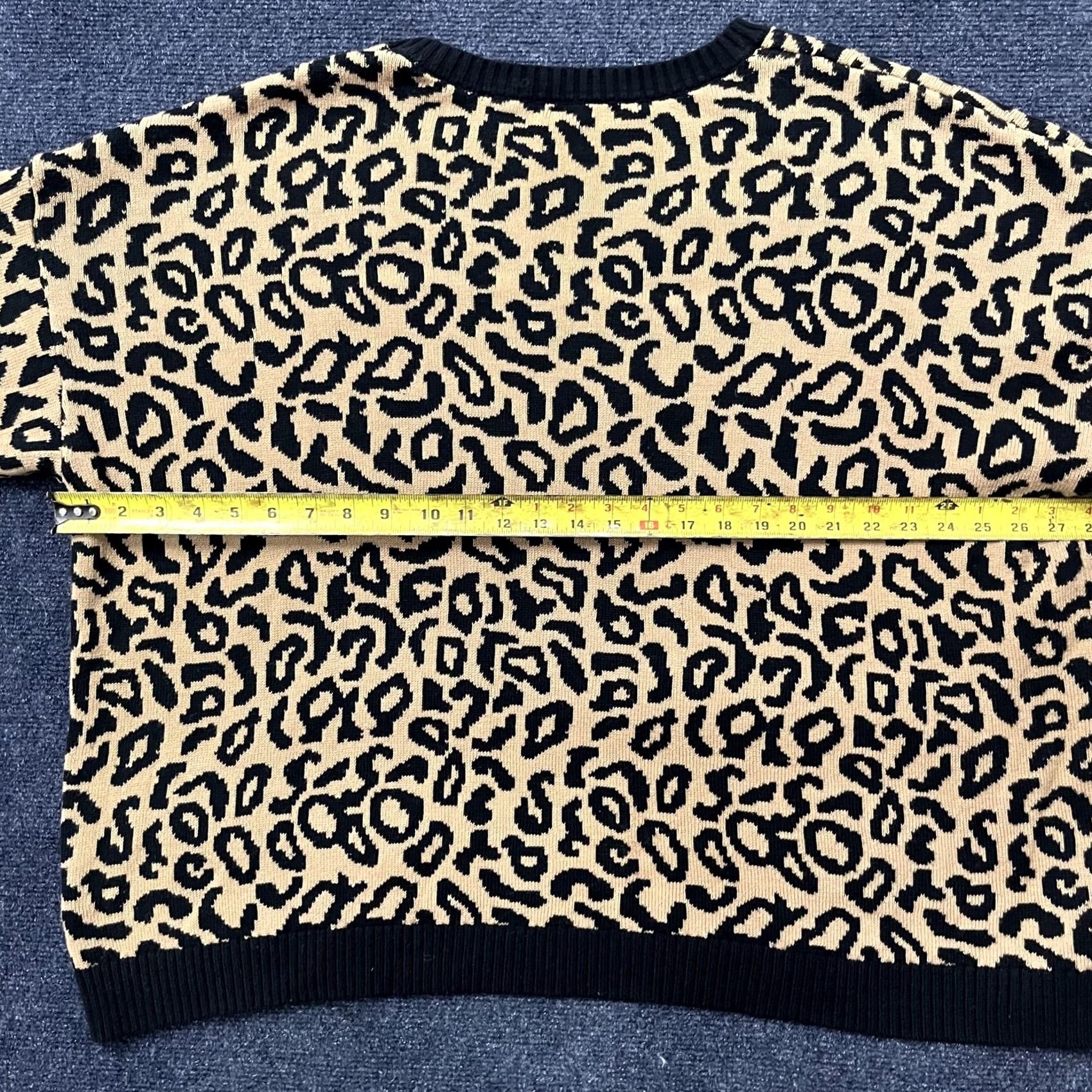 Vintage J Jason Wu Sweater Womens 2X Beige Leopard Print Knit Crewneck Pullover Plus Size XXL / US 16-18 / IT 52-54 - 5 Thumbnail