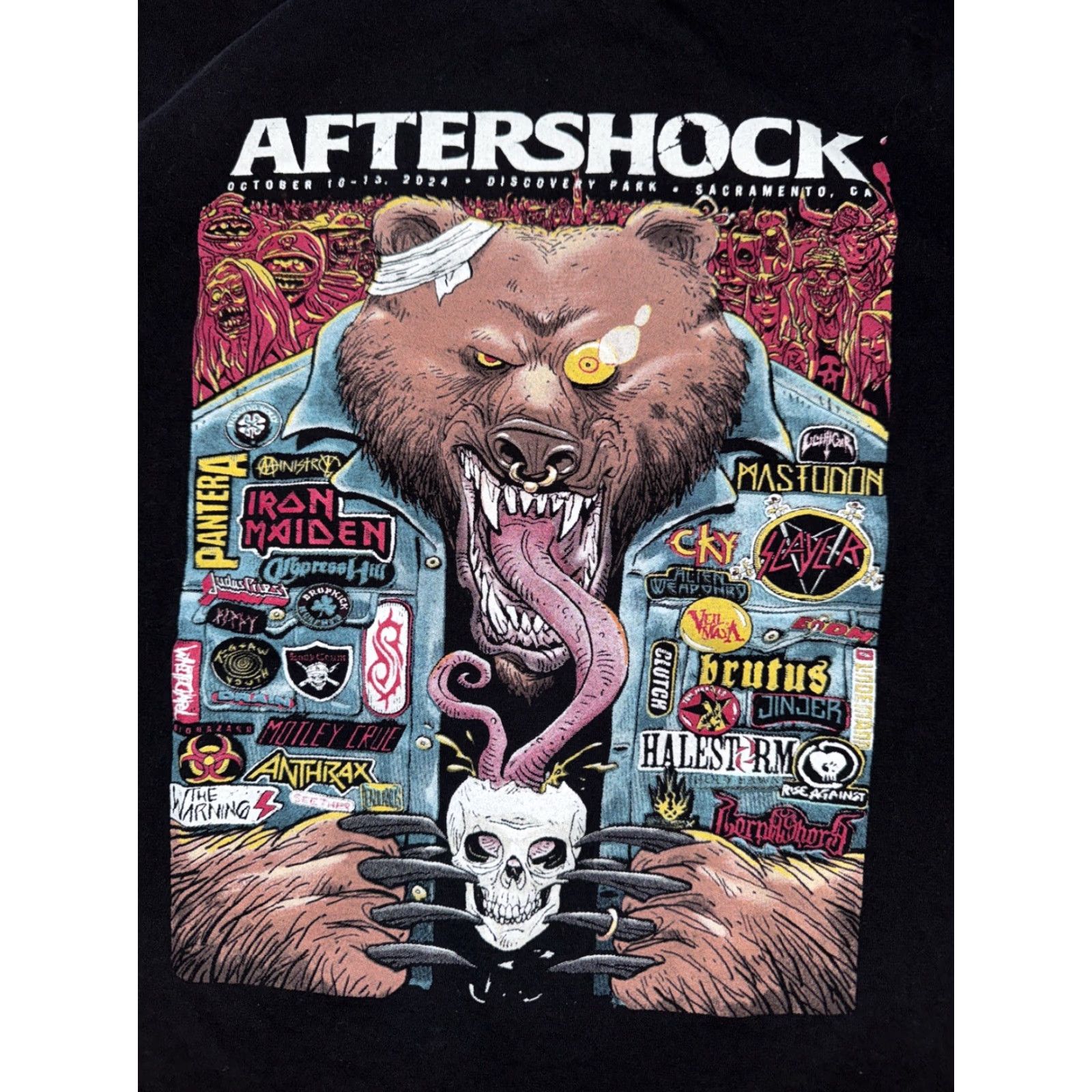 Vintage Aftershock Festival T-Shirt Black Small Mens Band Slayer Pantera 2024 Rock Metal Shirt Size US S / EU 44-46 / 1 - 2 Thumbnail