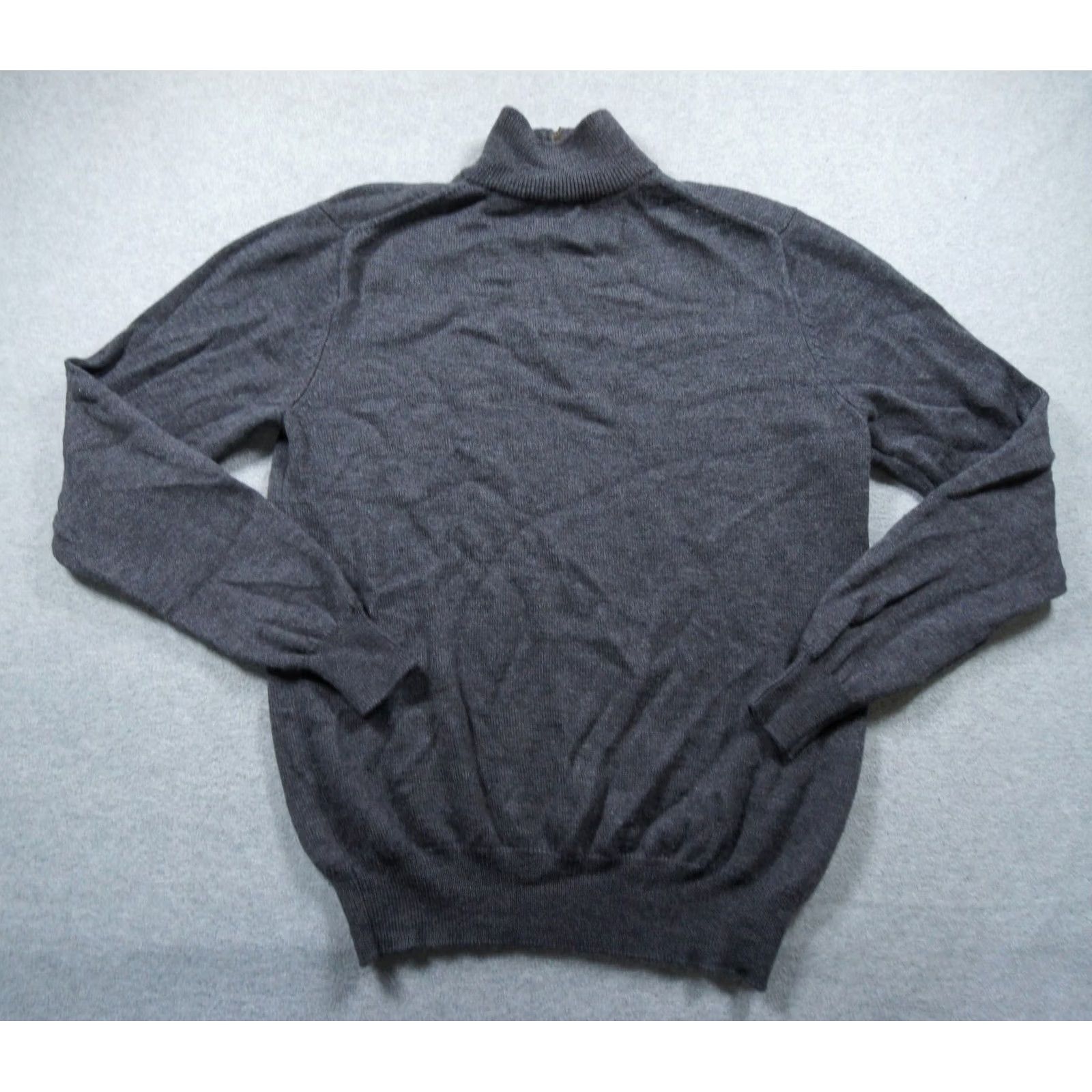 Vintage Jeremy Argyle NYC Sweater Mens Large Gray 1/4 Zip Pullover Merino Wool Knit Size US L / EU 52-54 / 3 - 4 Thumbnail
