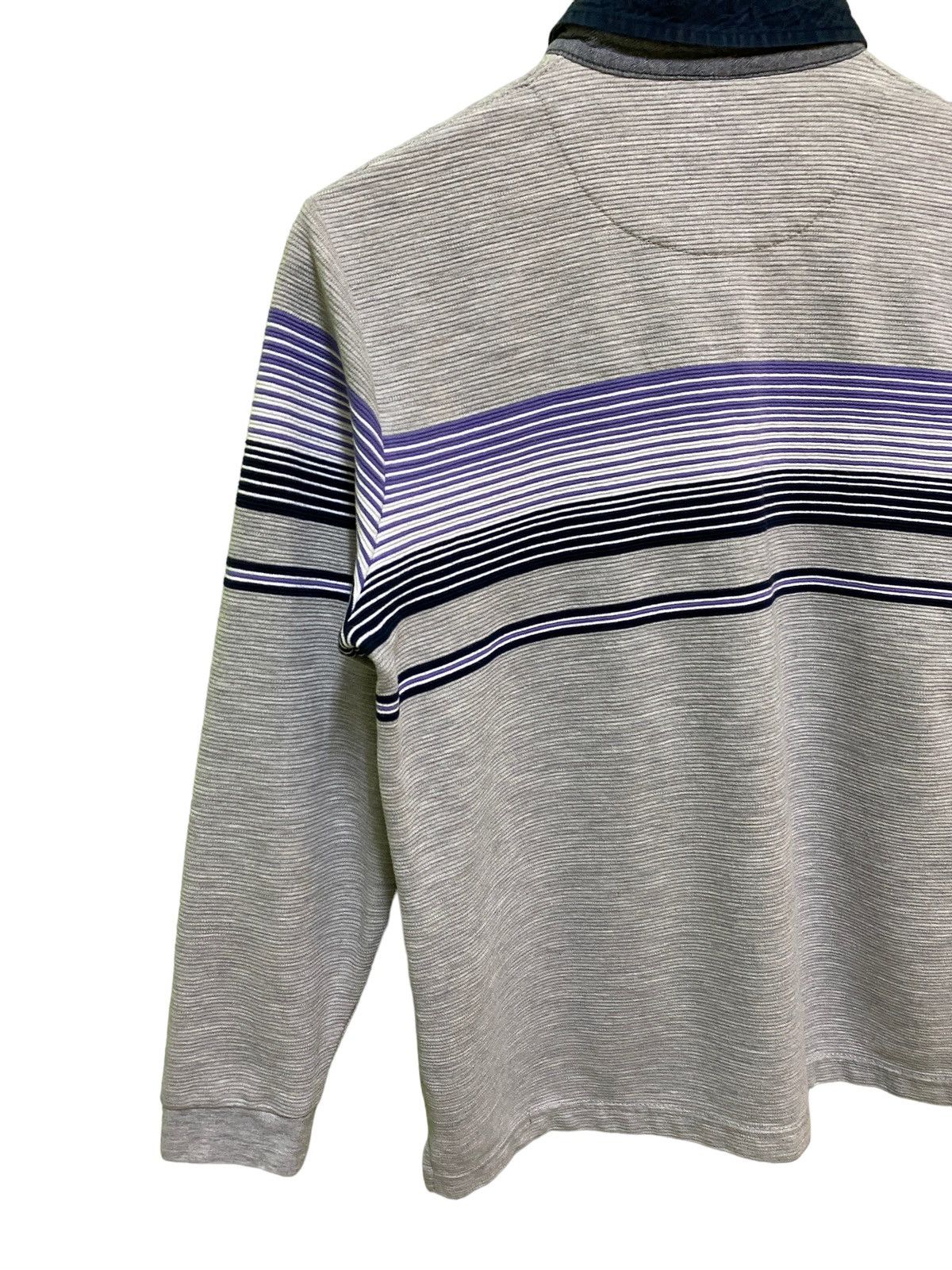 Kansai Yamamoto Kansai Yamamoto Homme Purple And Black Striped Long Sleeve Size US S / EU 44-46 / 1 - 8 Thumbnail