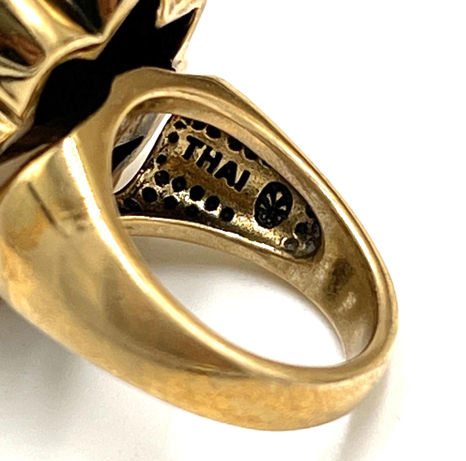 Other Barse Tiger's Eye Moonstone Chunky Yellow Gold Plated Ring Size ONE SIZE - 5 Thumbnail