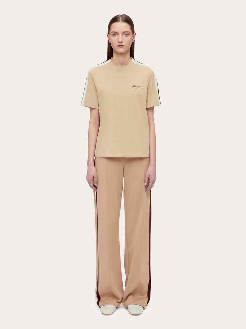 Salvatore Ferragamo o1s1rm0126 Sporty T-Shirt in Beige Size M / US 6-8 / IT 42-44 - 6 Thumbnail
