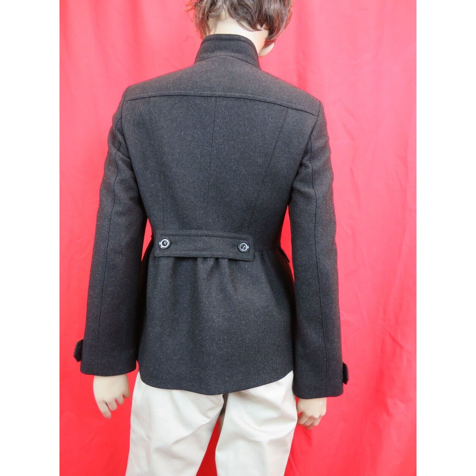 Burberry BURBERRY ADAMSLEIGH DARK GREY WOOL PEA COAT 12 14 46 Size XL / US 12-14 / IT 48-50 - 8 Thumbnail