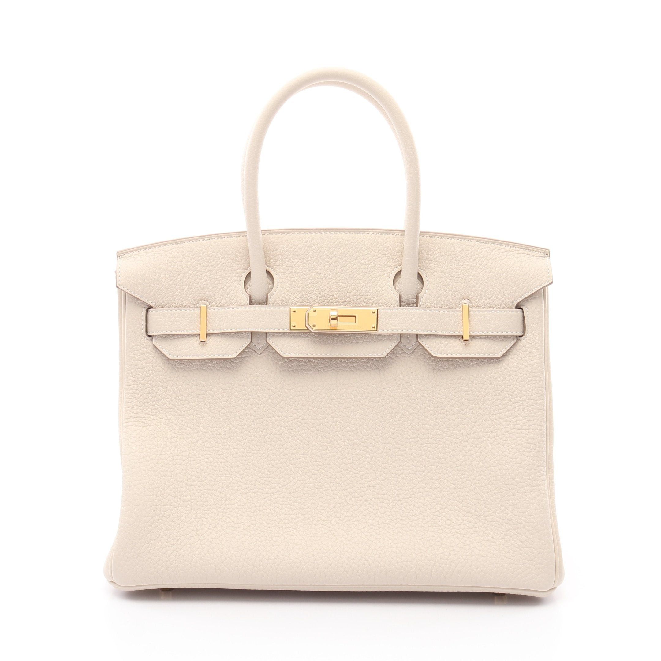 Hermes Hermes Birkin 30 Kure Handbag Togo Ivory Gold Hardware Double Engraved Size ONE SIZE - 1 Thumbnail