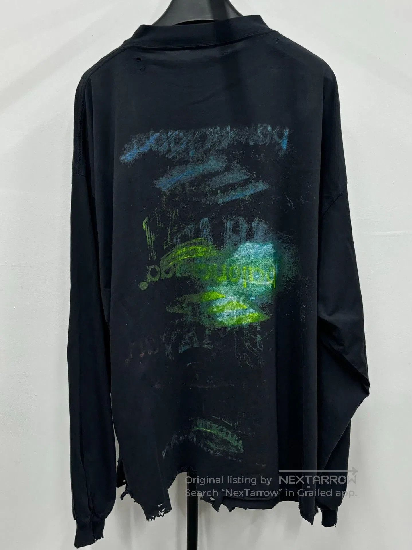 Balenciaga Balenciaga SS25 Distressed Crewneck Long-Sleeve T-Shirt. Size US M / EU 48-50 / 2 - 2 Thumbnail