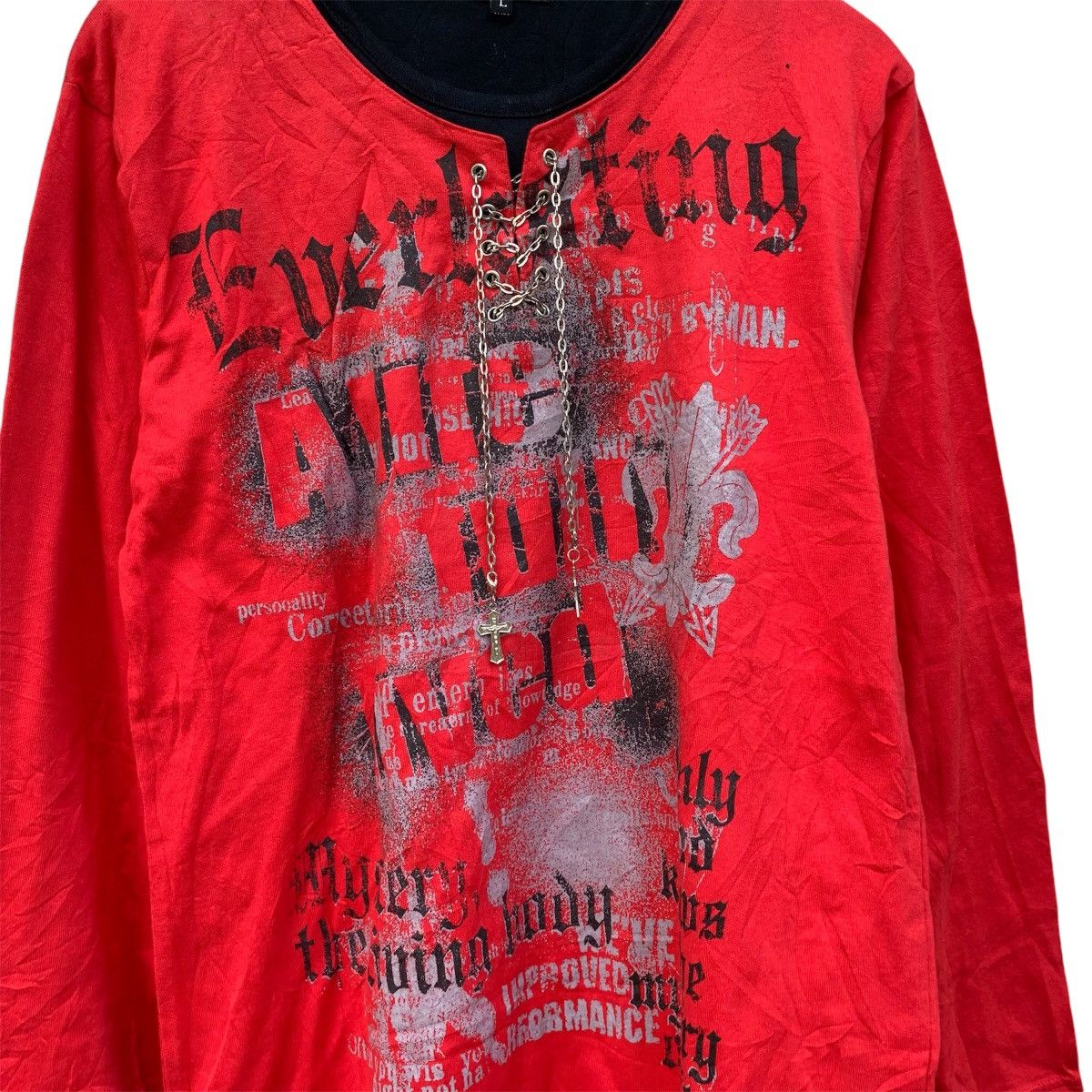 If Six Was Nine × Japanese Brand × Le Grande Bleu (L.G.B.) Beaumont carr Crosses japanesbrand y2k poem longsleeave tee Size US L / EU 52-54 / 3 - 3 Thumbnail