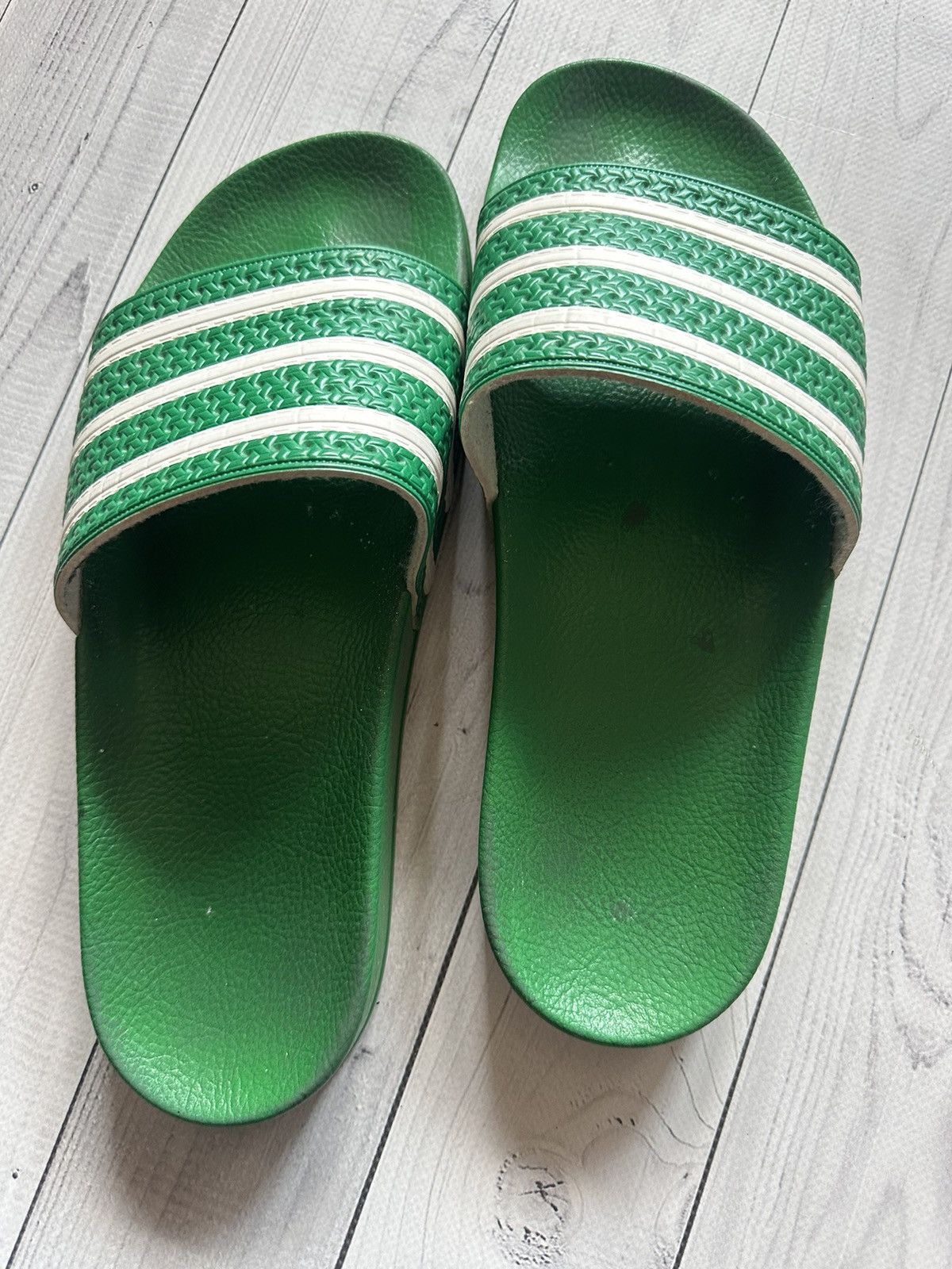 Adidas × Vintage Vintage adidas adilette slip on green rare size 10 Size US 10 / EU 43 - 4 Thumbnail