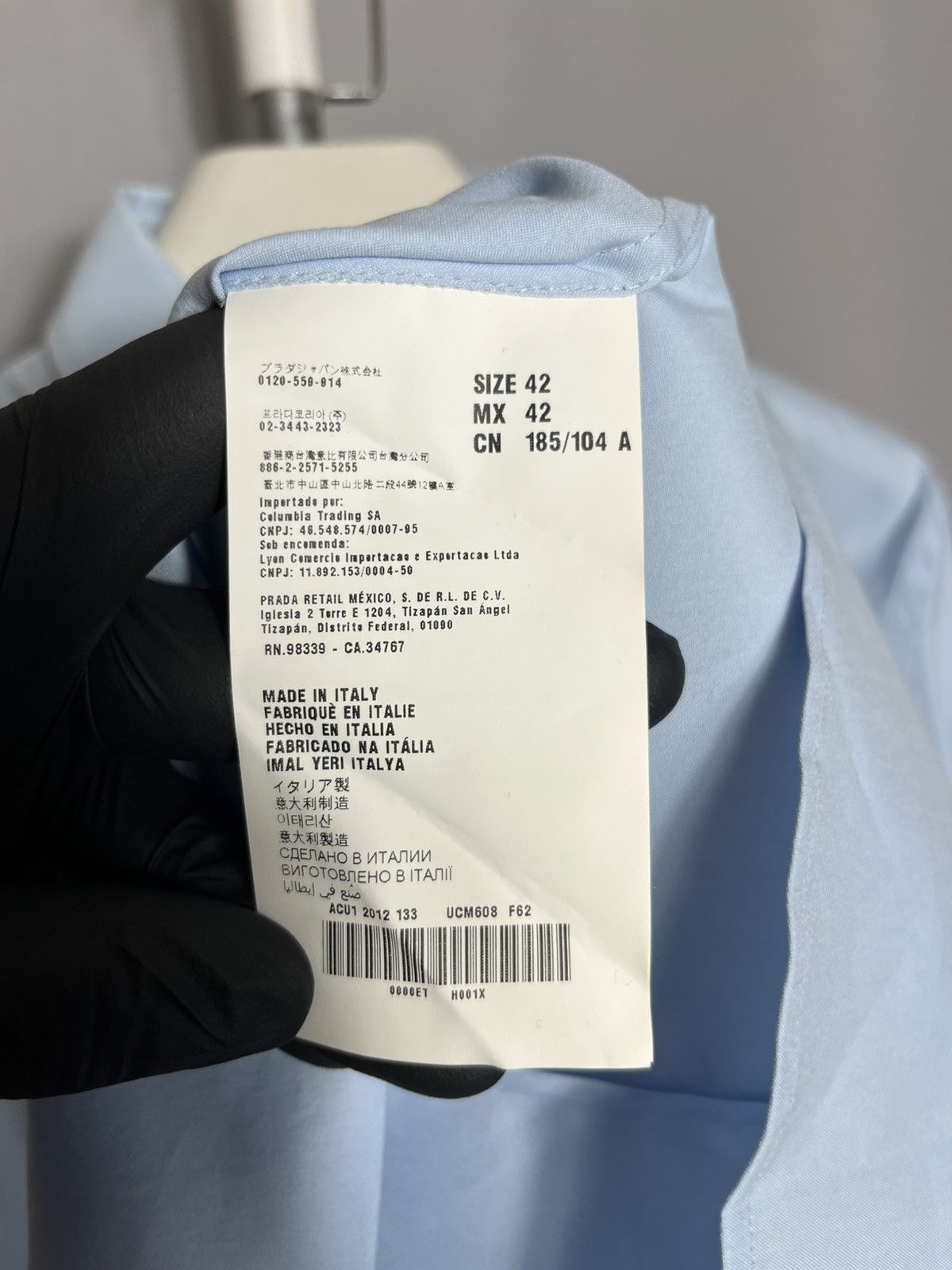 Prada NEW PRADA Stretch Cotton Shirt Blue Mens Long Sleeve Size US L / EU 52-54 / 3 - 13 Thumbnail