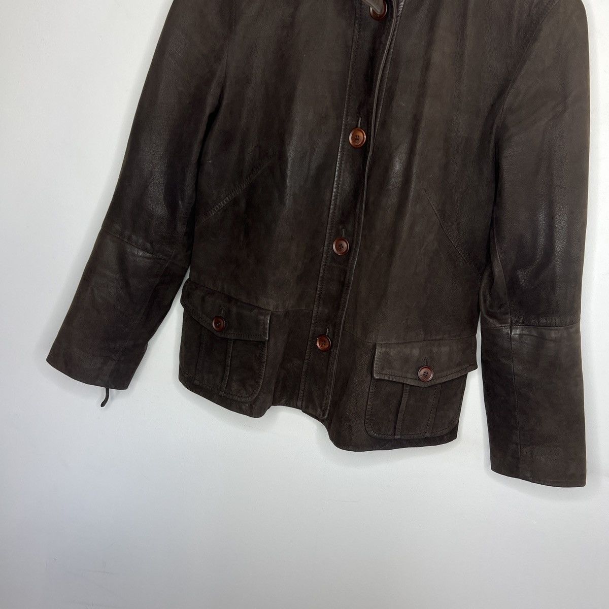 Max Mara Max Mara Blazer Leather Jacket Women Brown Size M Size M / US 6-8 / IT 42-44 - 6 Thumbnail