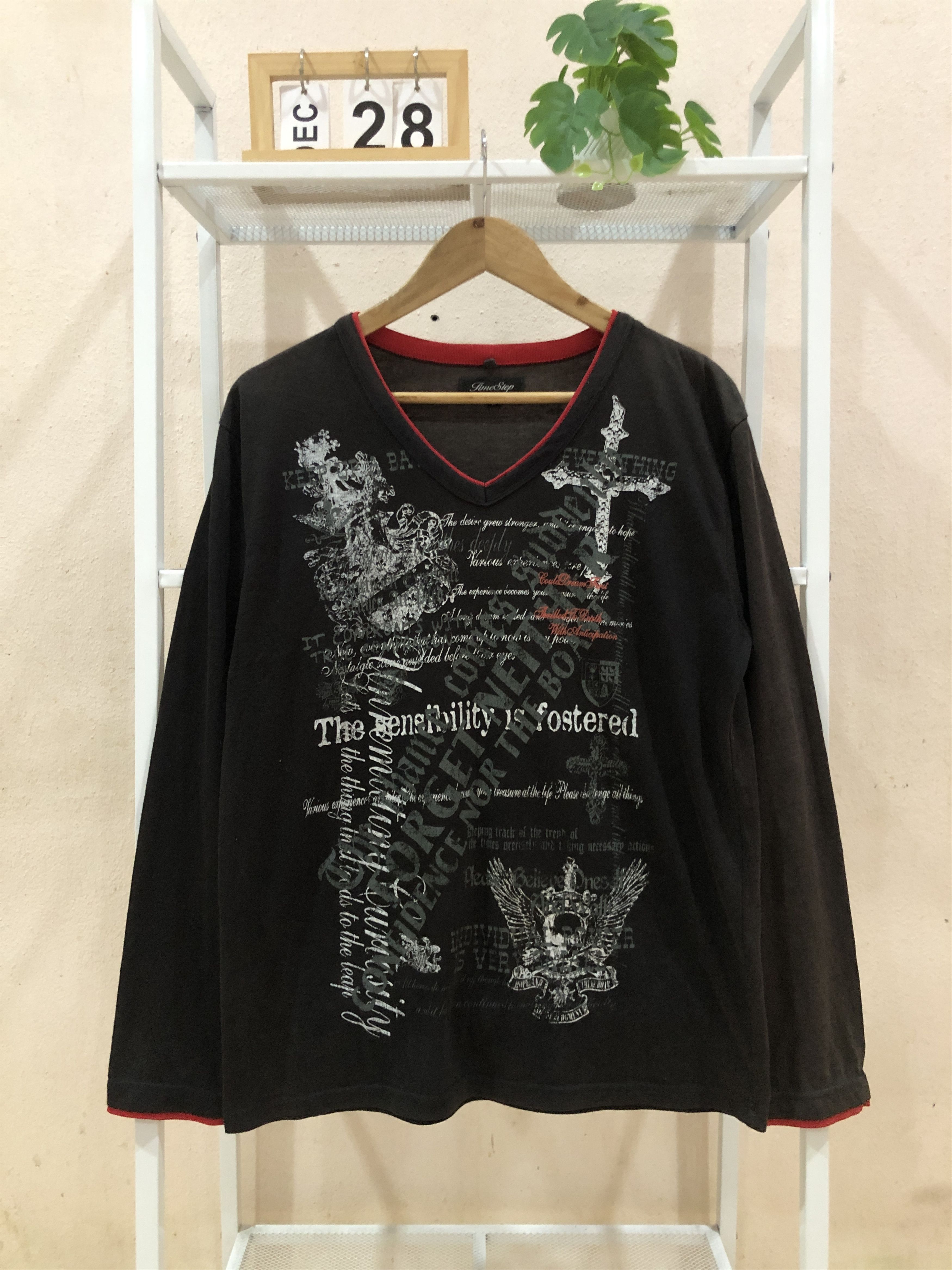 If Six Was Nine Y2k Poem" print long-sleeve top from a Japanese brand Size US L / EU 52-54 / 3 - 1 Thumbnail