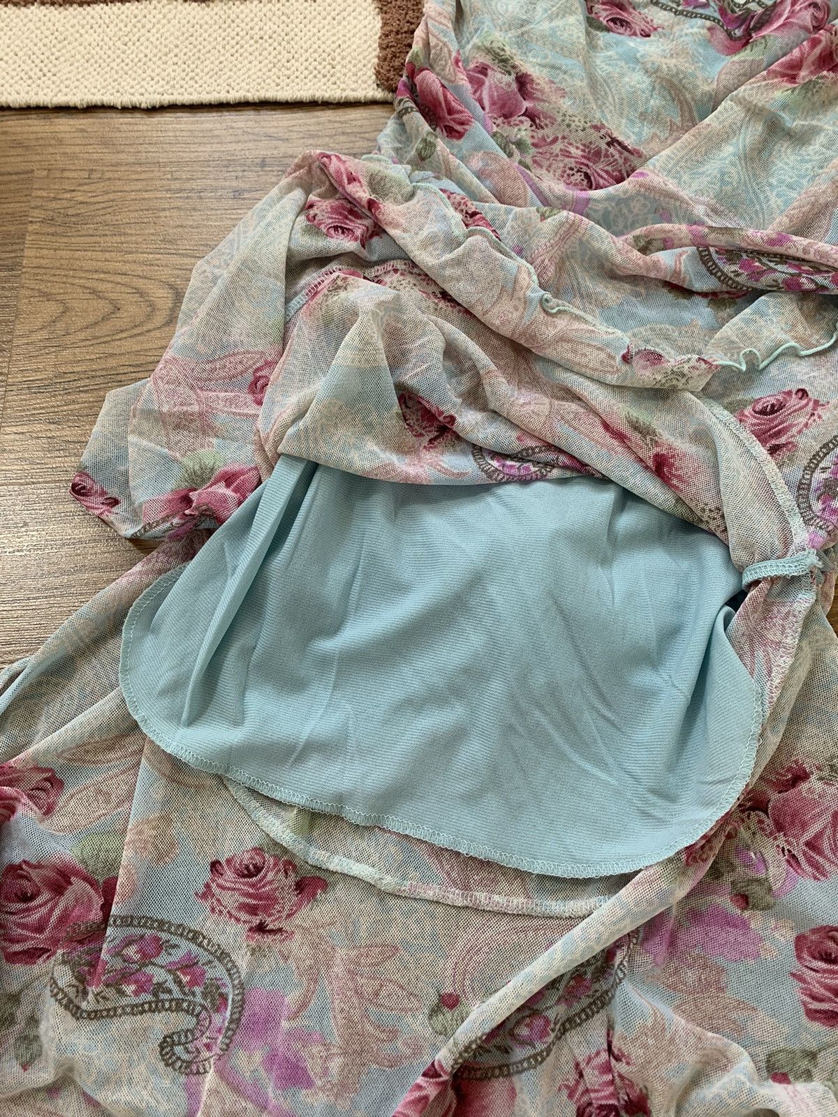 Guess VINTAGE GUESS JEANS MESH FLOWERS STYLE MAXI DRESS Size M / US 6-8 / IT 42-44 - 6 Thumbnail