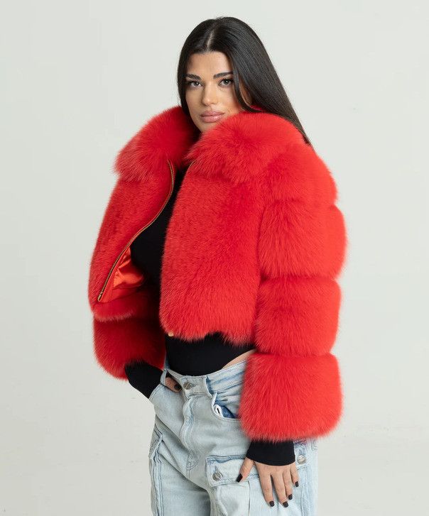 Other Women’s Sunset Cropped Fox Fur Jacket Size L / US 10 / IT 46 - 2 Thumbnail
