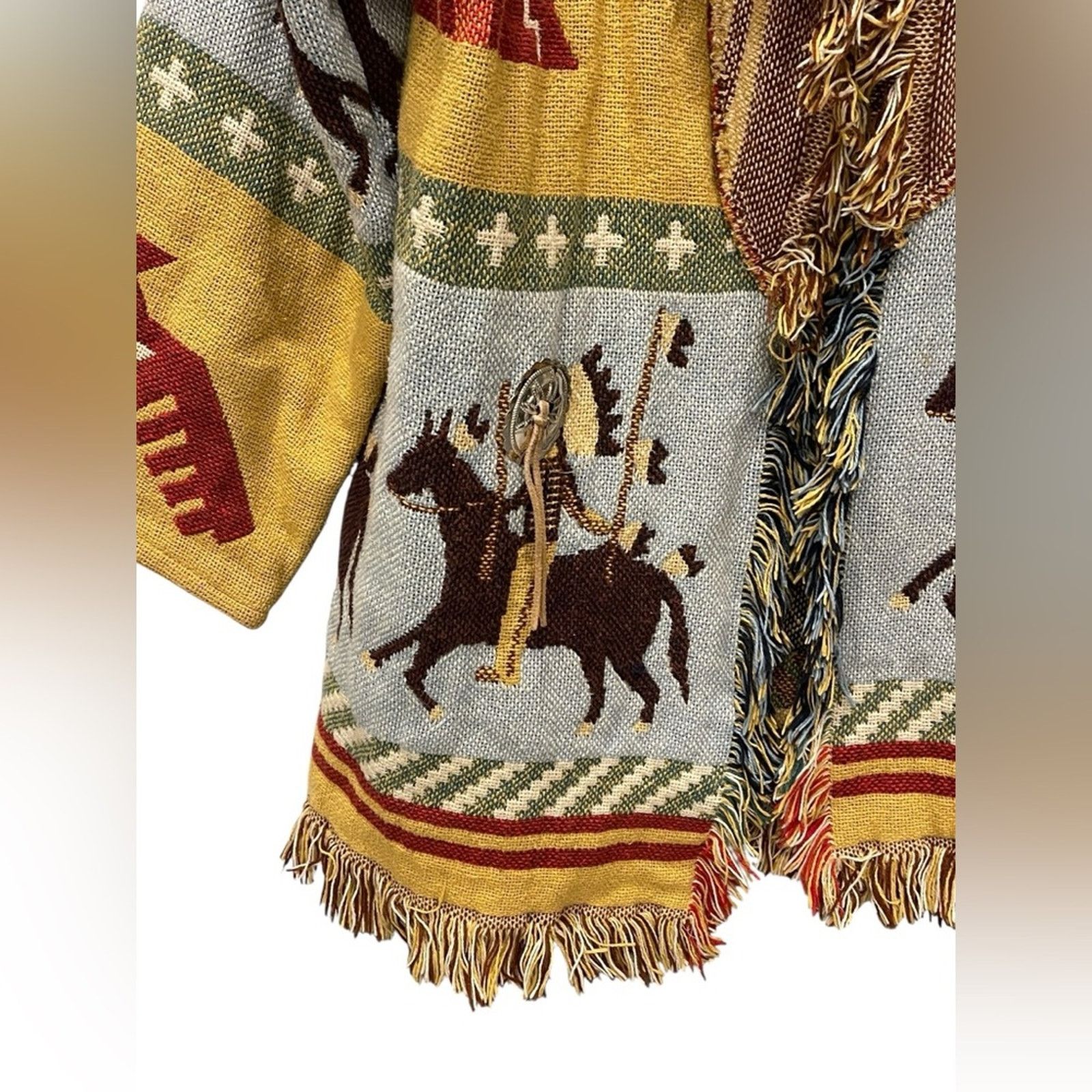 Other Lew Magram Sweater OS Vintage Western Native Art Cardigan Size ONE SIZE - 2 Thumbnail