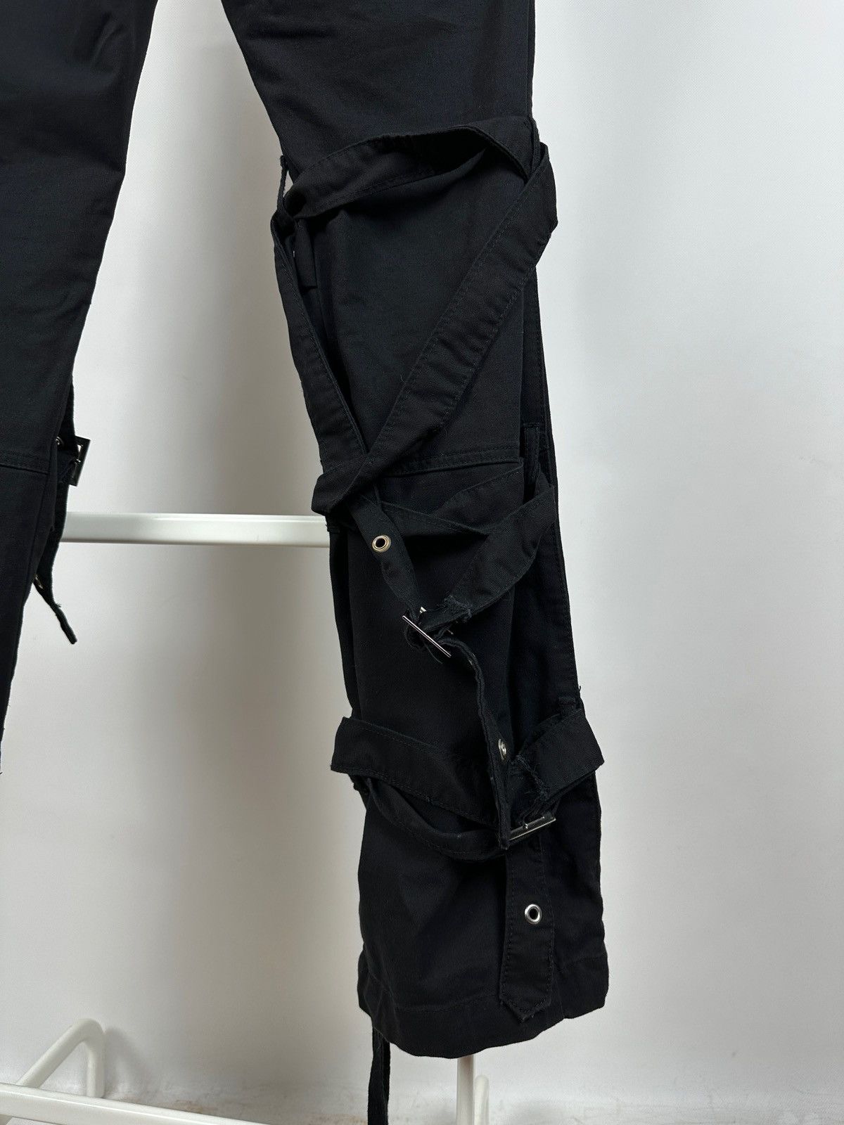 Japanese Brand Vintage Gothicana By EMP Punk Bondage Black Cargo Pants Size US 30 / EU 46 - 21 Thumbnail