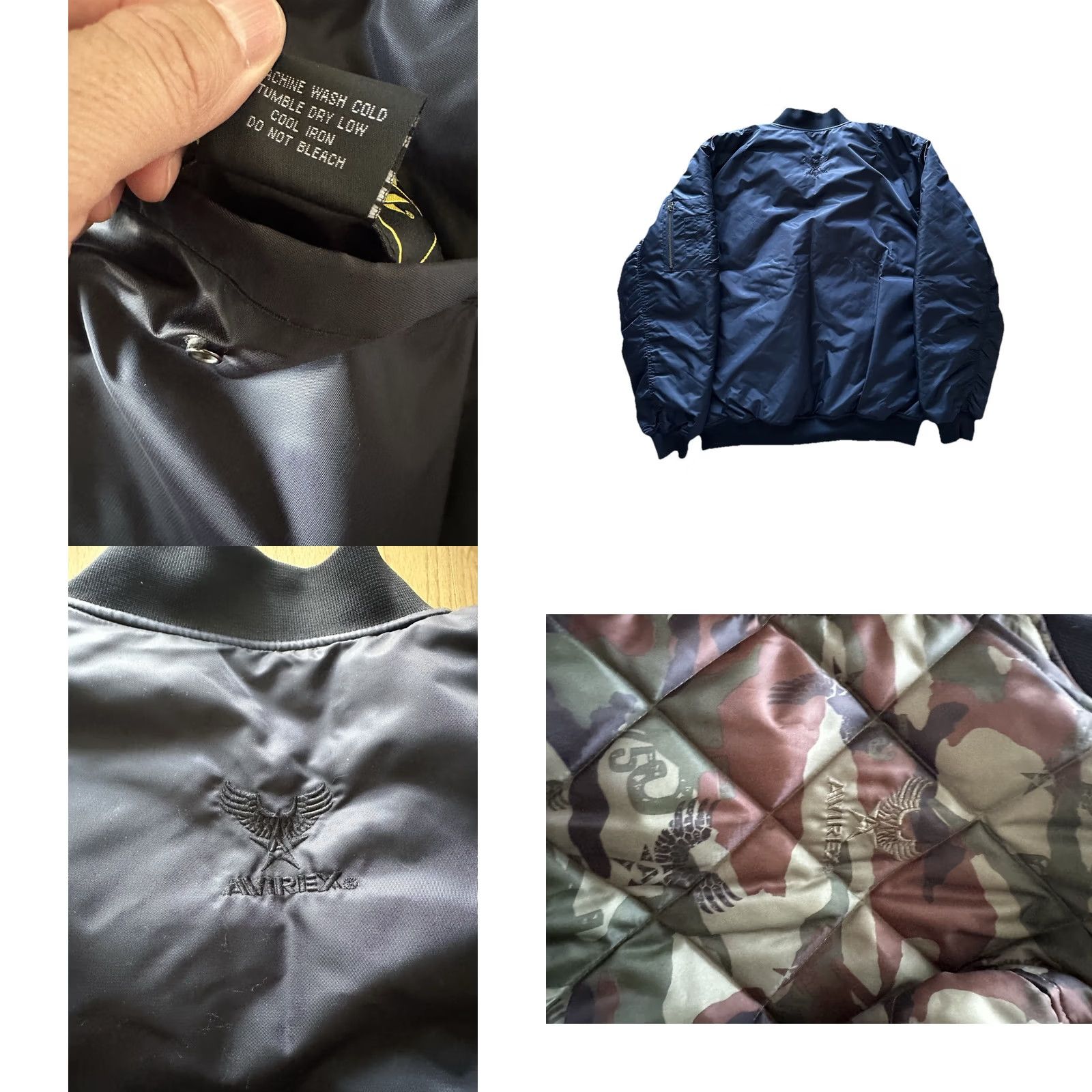 Avirex VINTAGE AVIREX Reversible Bomber Jacket Camo Black Flight Jacket Size Medium Y2K Size US M / EU 48-50 / 2 - 8 Thumbnail