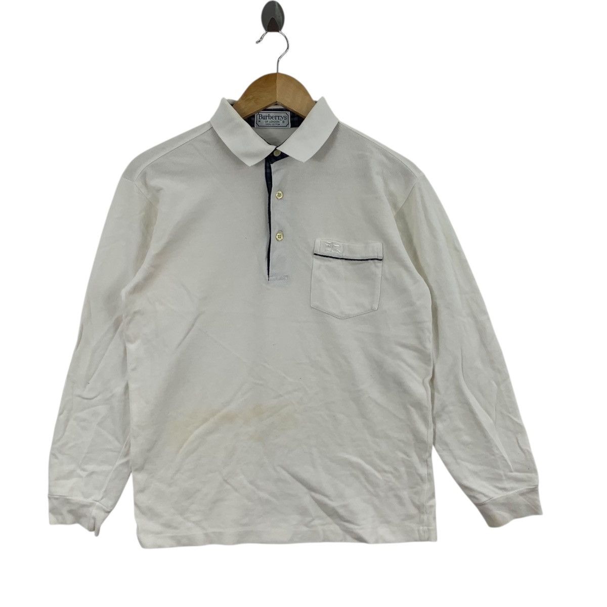 Burberry Vintage BURBERRY LONDON Embroidered Logo Polo Tee Shirt Top Size M / US 6-8 / IT 42-44 - 3 Thumbnail