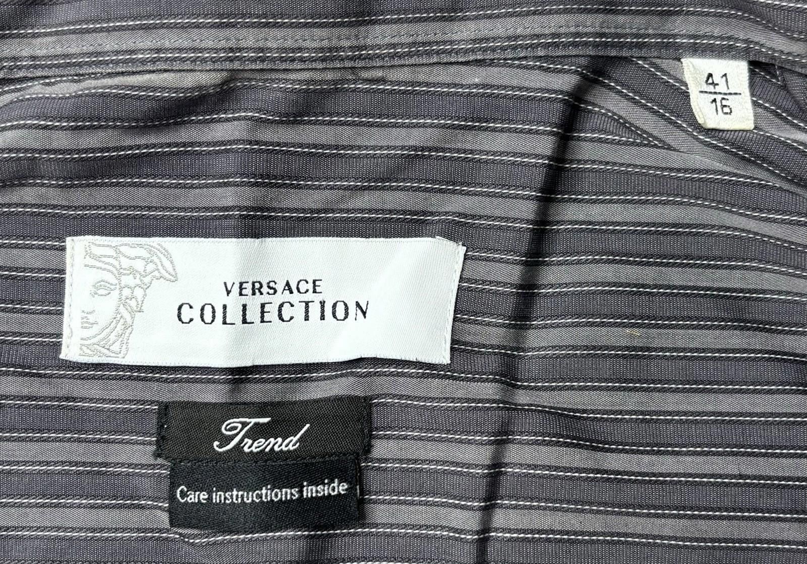 Versace Versace Collection Shirt Mens 41 16 Trend Fit Striped Medusa Size US M / EU 48-50 / 2 - 2 Thumbnail